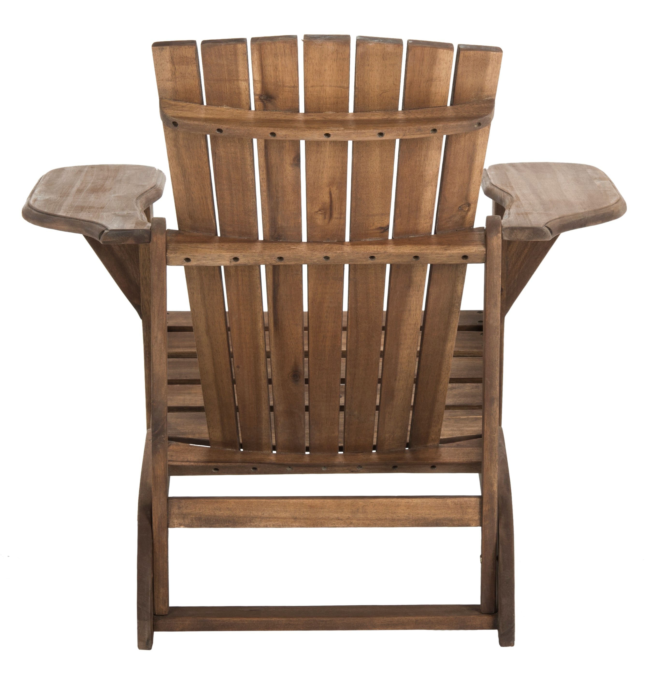 Safavieh PAT6700G Mopani Rustic Brown Wood Frame Stationary Adirondack Chair with Slat Seat