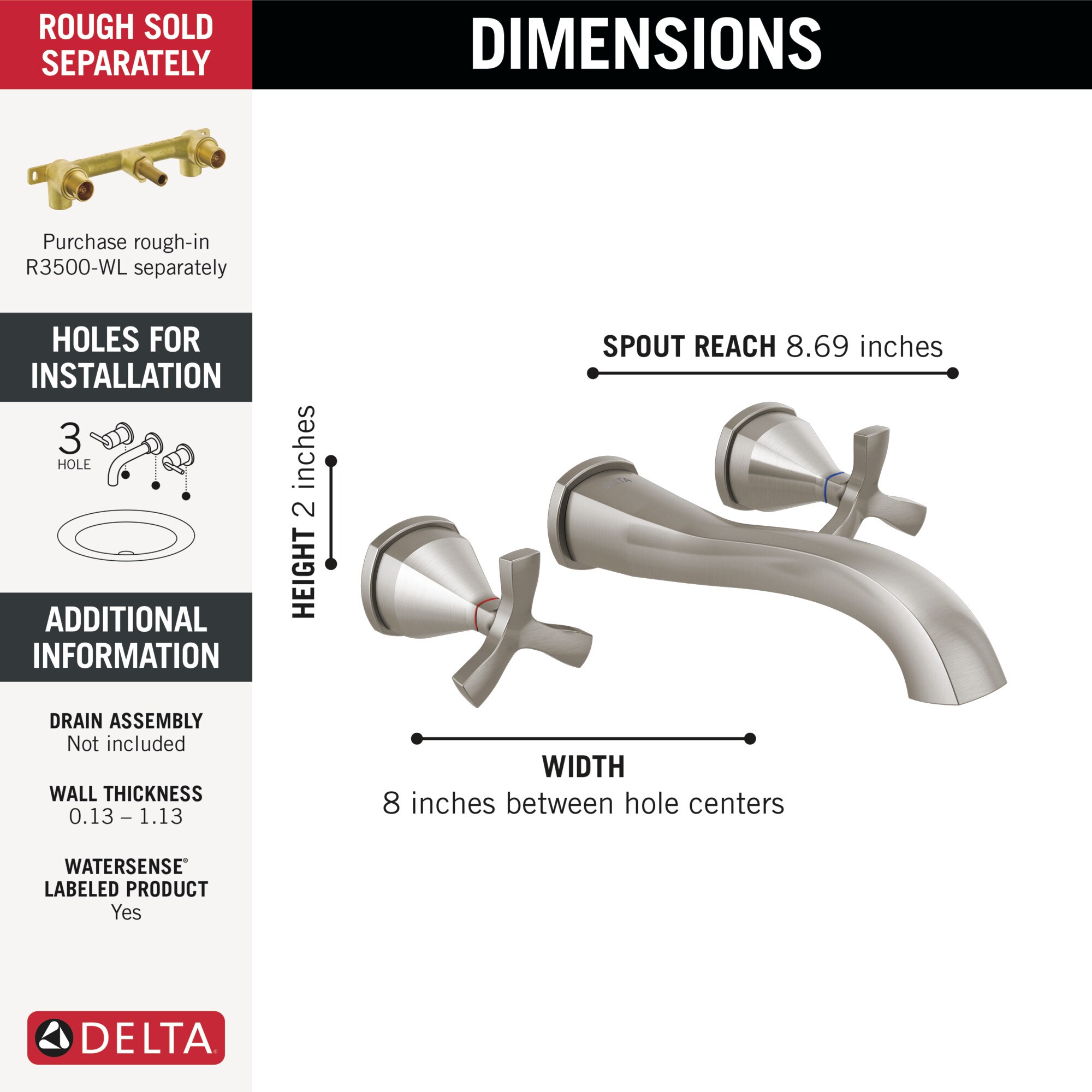 Delta T35766LF-SS-PR-WL Lavatory-Faucets - View #3