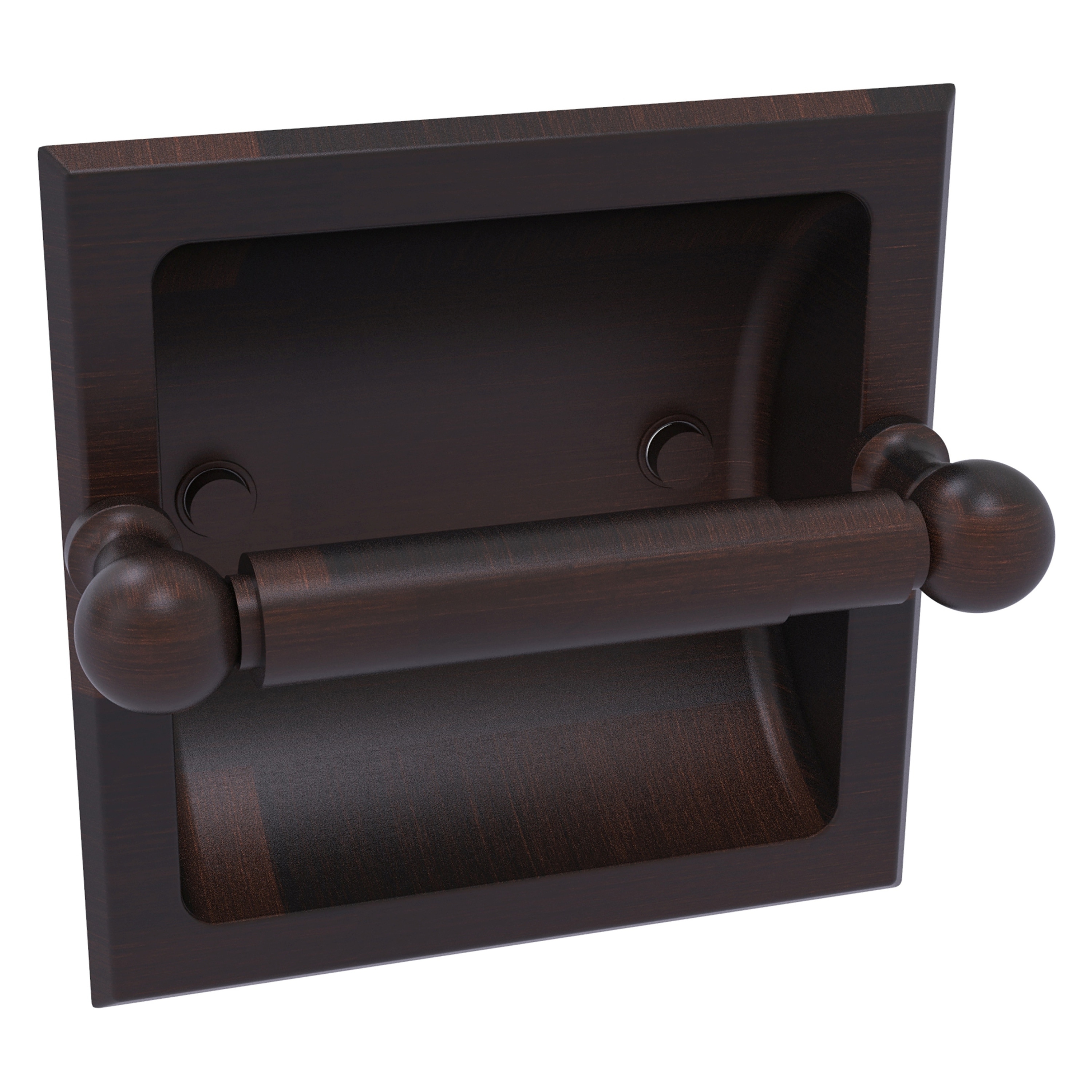 Allied Brass DT-24C-VB Dottingham Venetian Bronze Recessed Double post Toilet Paper Holder 1 -Rolls with Storage
