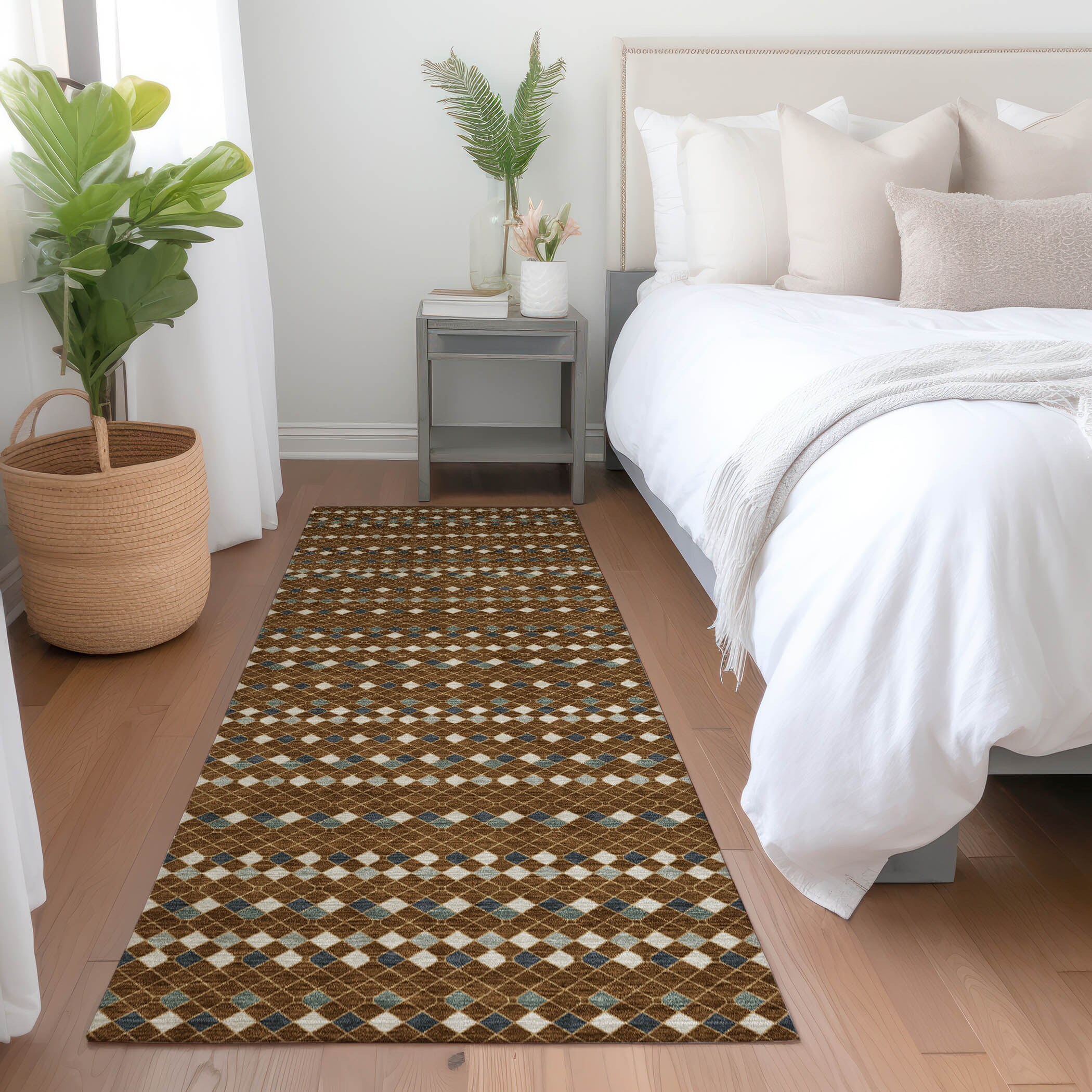 Addison Rugs ACN1410BR2X8 Chantille ACN1410BR 2 x 7 (ft) Polyester Brown Rectangular Indoor/Outdoor Geometric Machine washable Runner rug