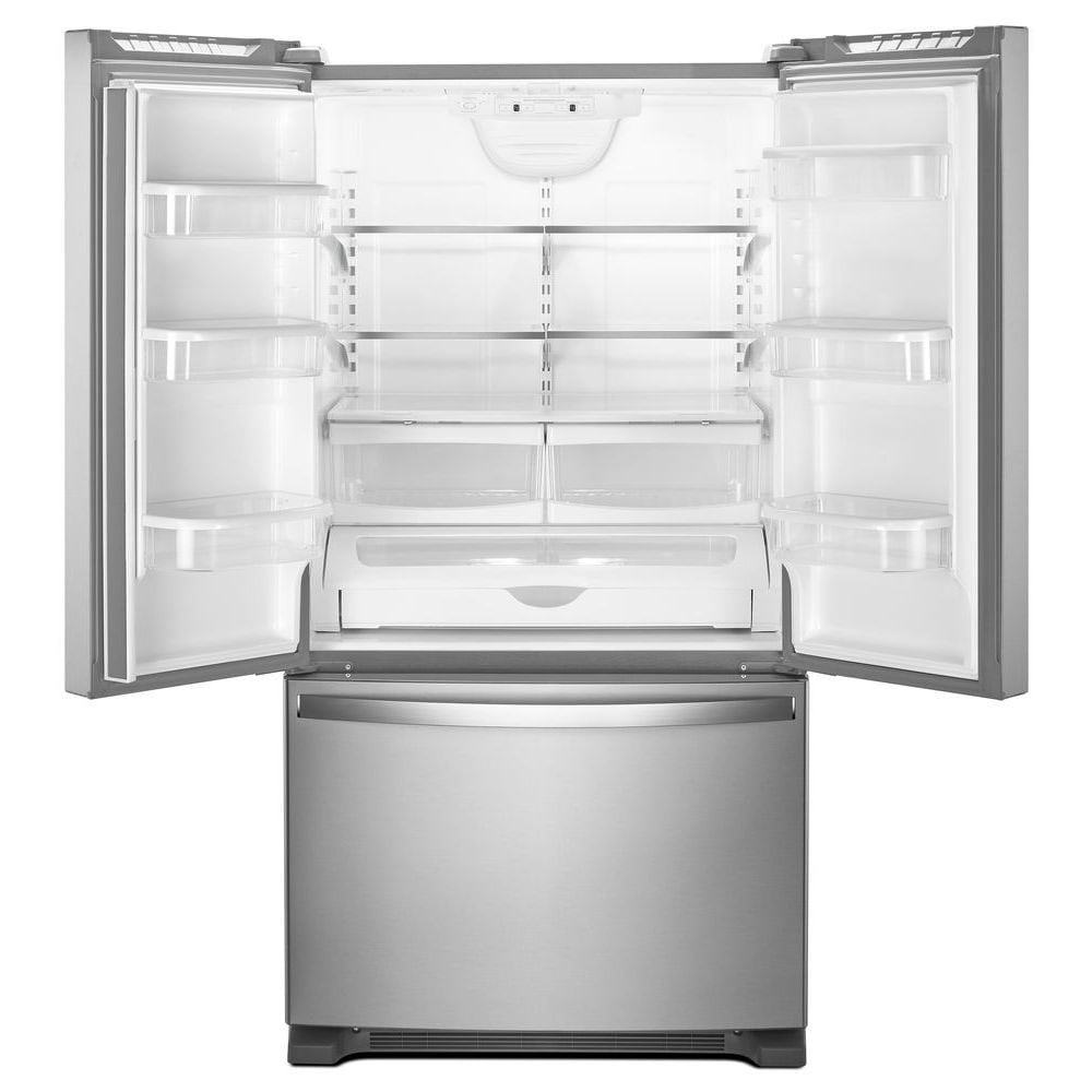 Whirlpool WRFA60SMHZ 30 Inch French Door Refrigerator with  Factory-Installed Icemaker, Spillproof Glass Shelves, Tuck Shelf,  Full-Width Pantry Drawer, Condiment Caddy, Humidity-Controlled Crispers,  Adjustable Gallon Door Bins, FreshFlow™ Produce