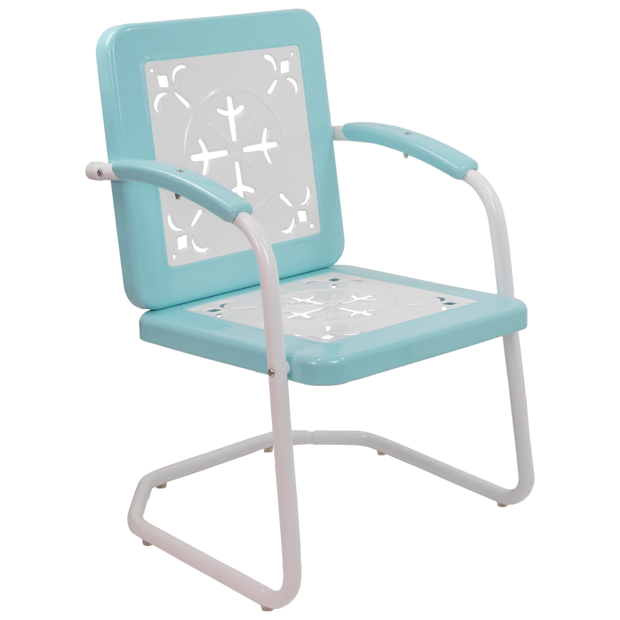 Northlight 35127451 Blue Stationary Conversation Chair with Solid Seat