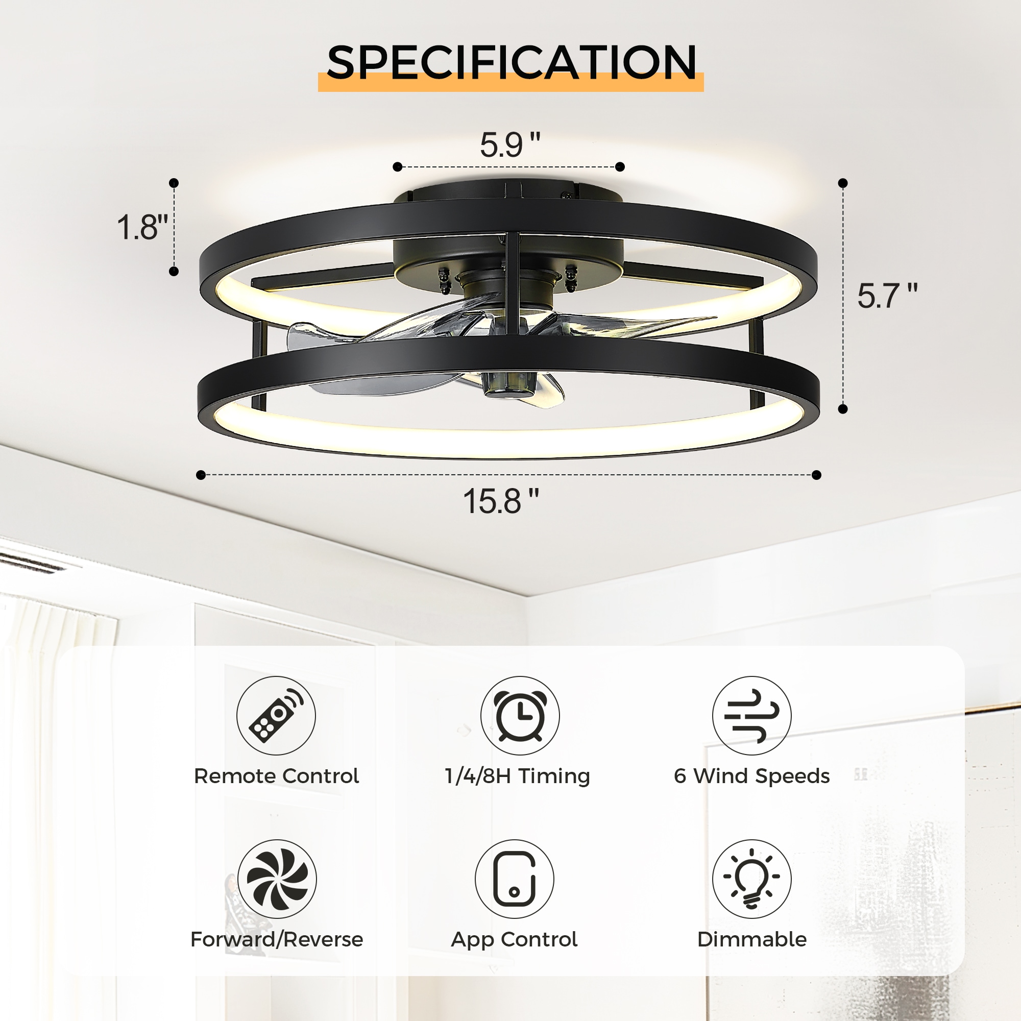 LTMATE LT-DCF210-BK16 Ceiling-Fans - View #2