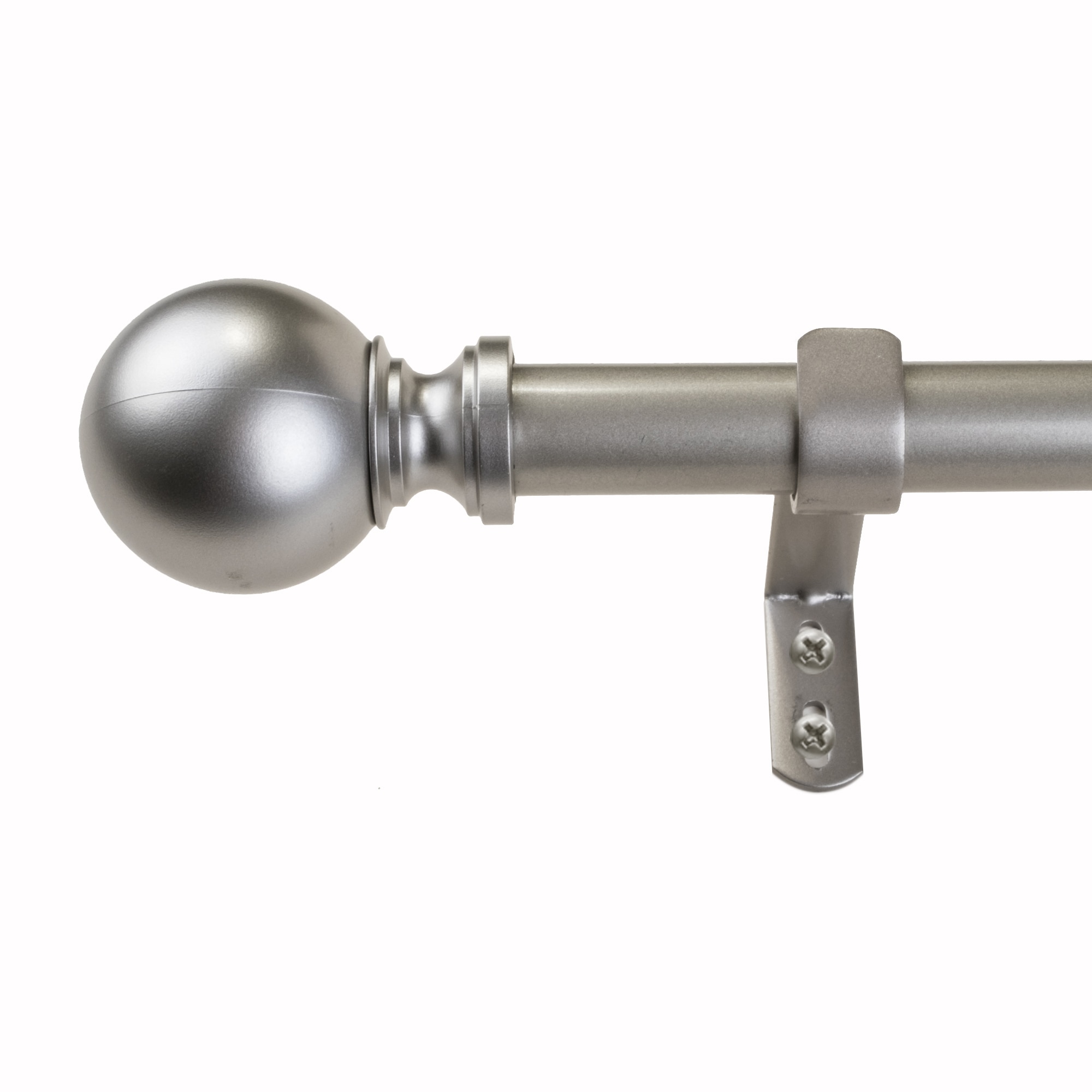 Antique Silver Adjustable Curtain Rod with Classic Ball Finial