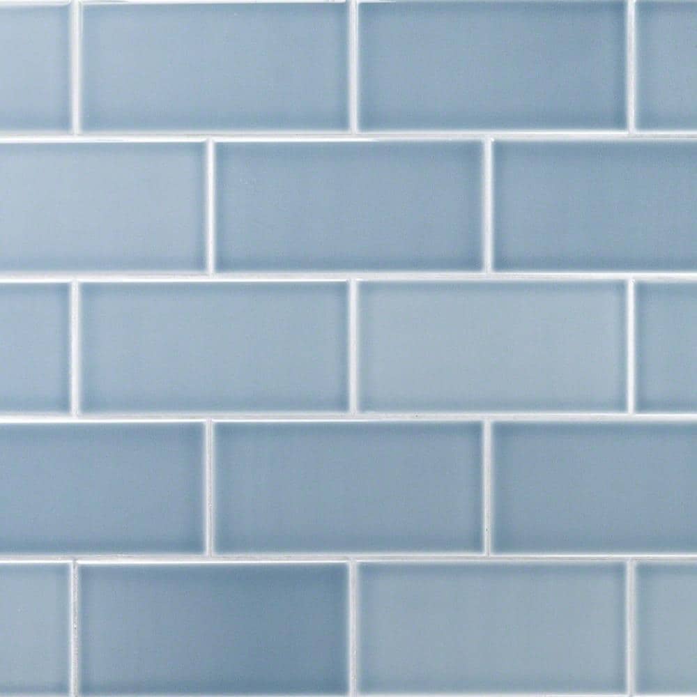 Artmore Tile EXT3RD100783 Velocity Azul 4-in x 8-in Polished Ceramic Subway Standard Wall Tile ( 14.63-sq ft Carton