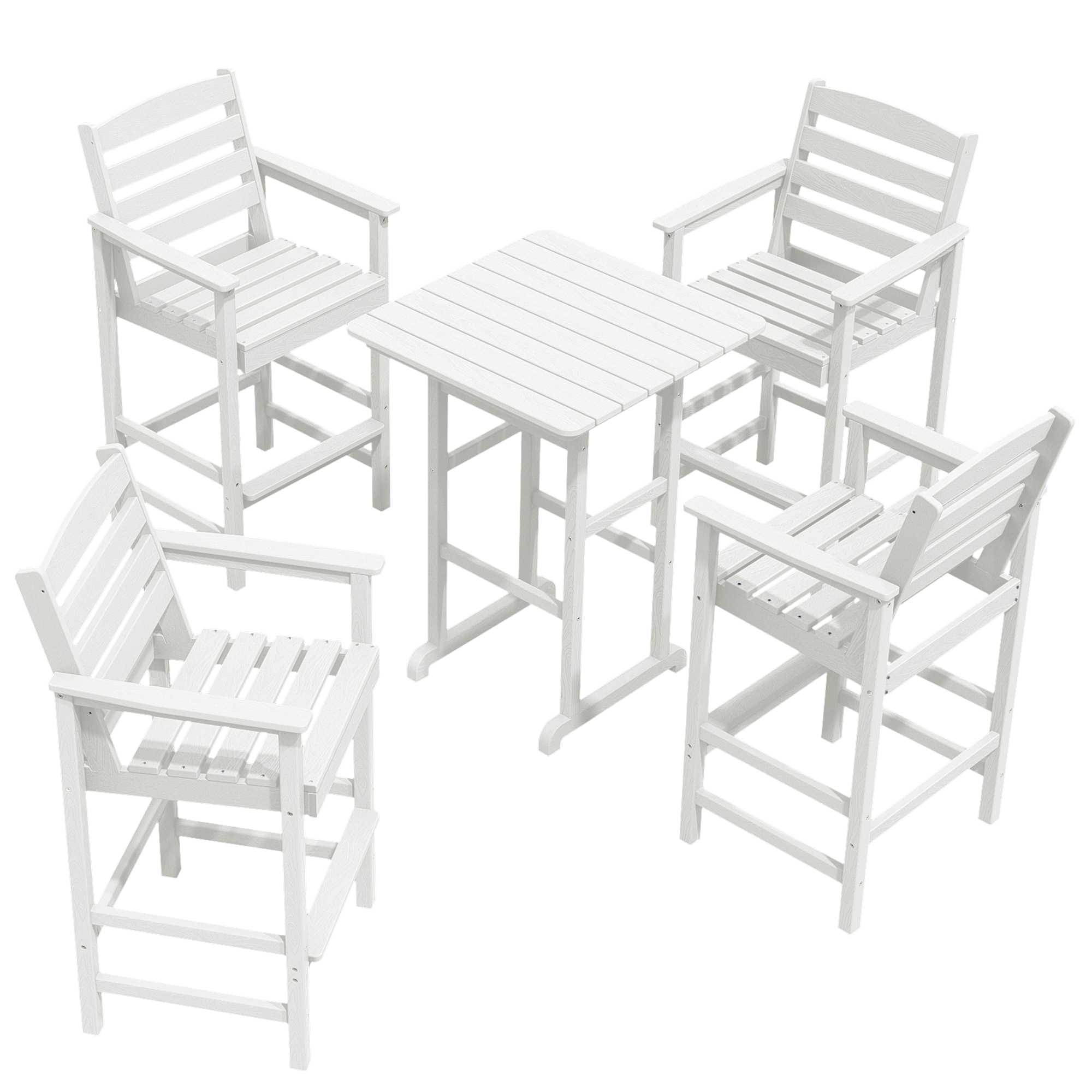 JEAREY JYGBY05-WE Plastic Tall Adirondack Chair Set Of 5 5 -Piece Patio Conversation Set