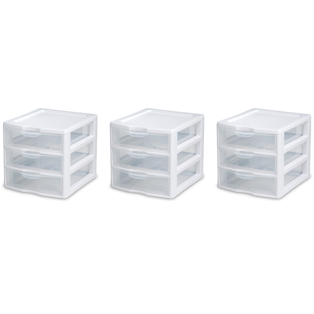 White Stackable Plastic Storage Drawer, Stacking Plastic Storage Drawers Small White