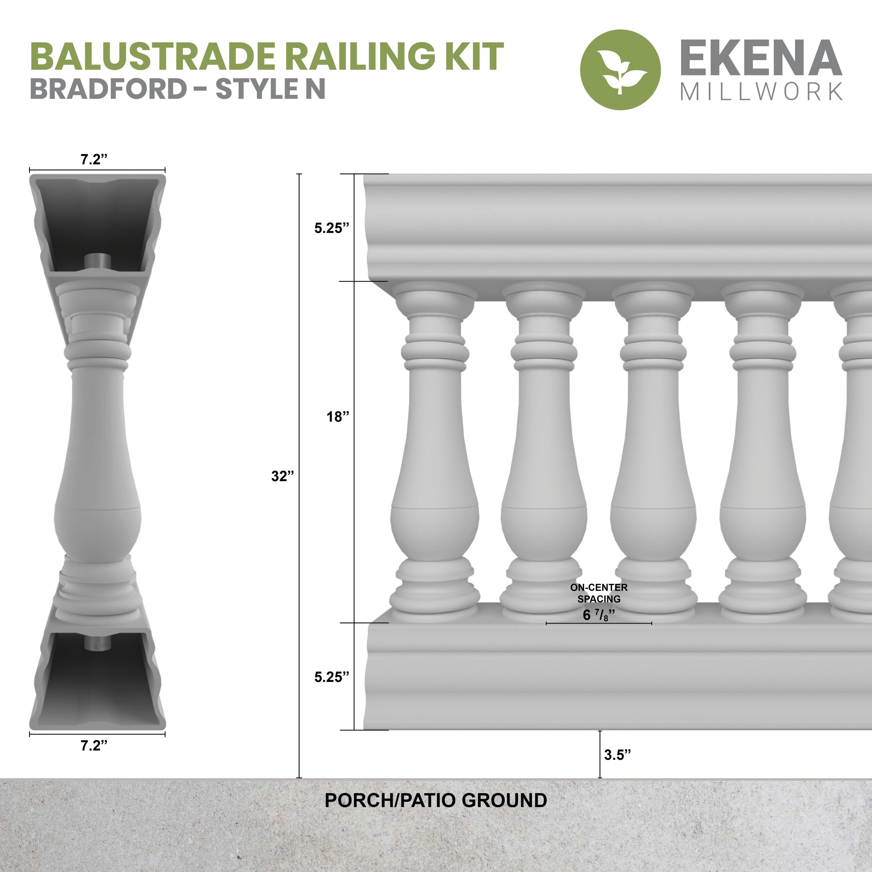 Ekena Millwork BALK32X036BRN railings - View #7
