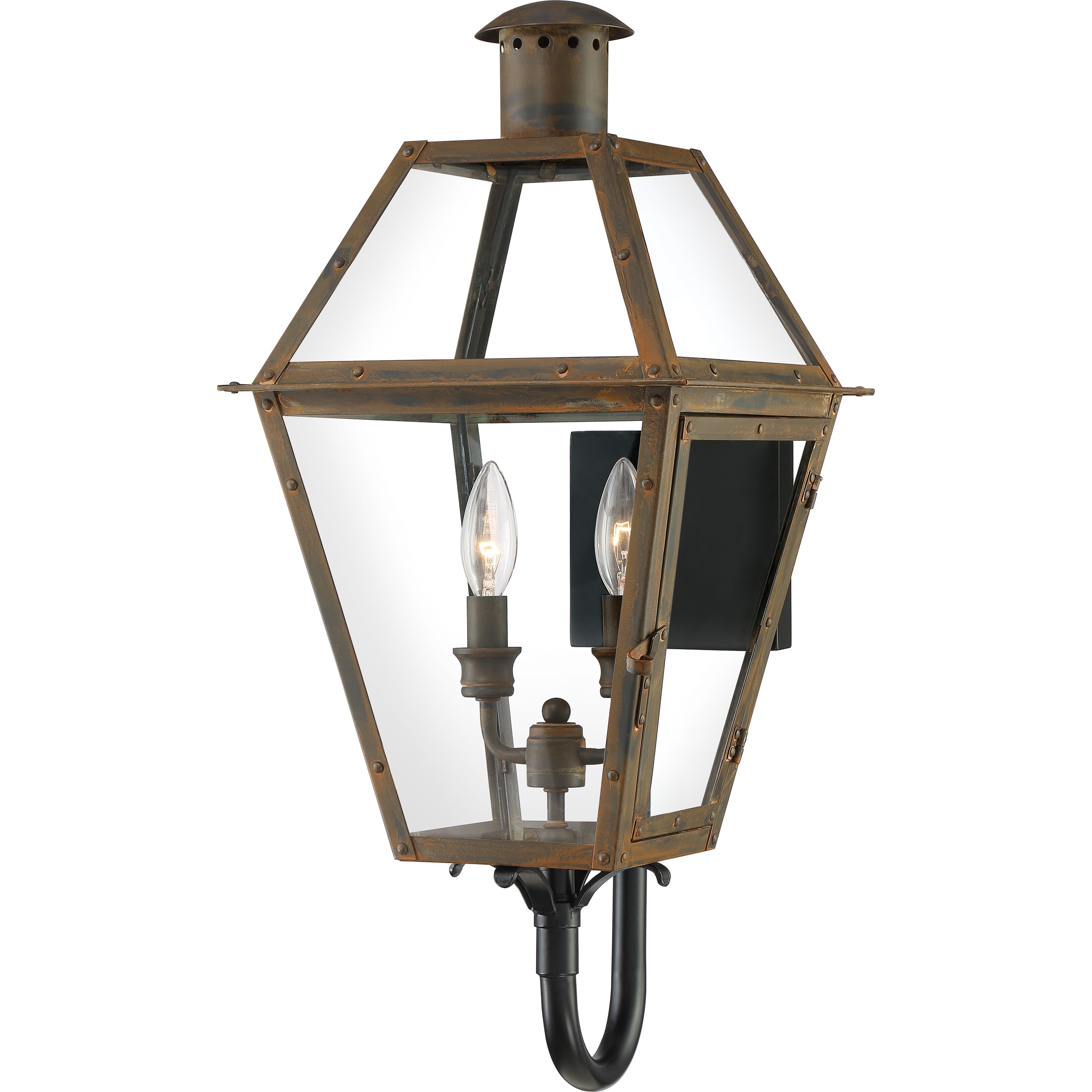 Quoizel RO8311IZ Rue De Royal 2 -Light 23.5-in H Bronze Hardwired Outdoor Wall Light