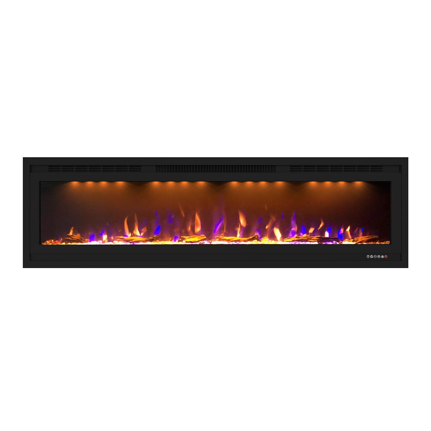 EdenDirect LW-BI60 62.26-in W Black Wall mount LED Flat wall Electric Fireplace with Remote Control Included