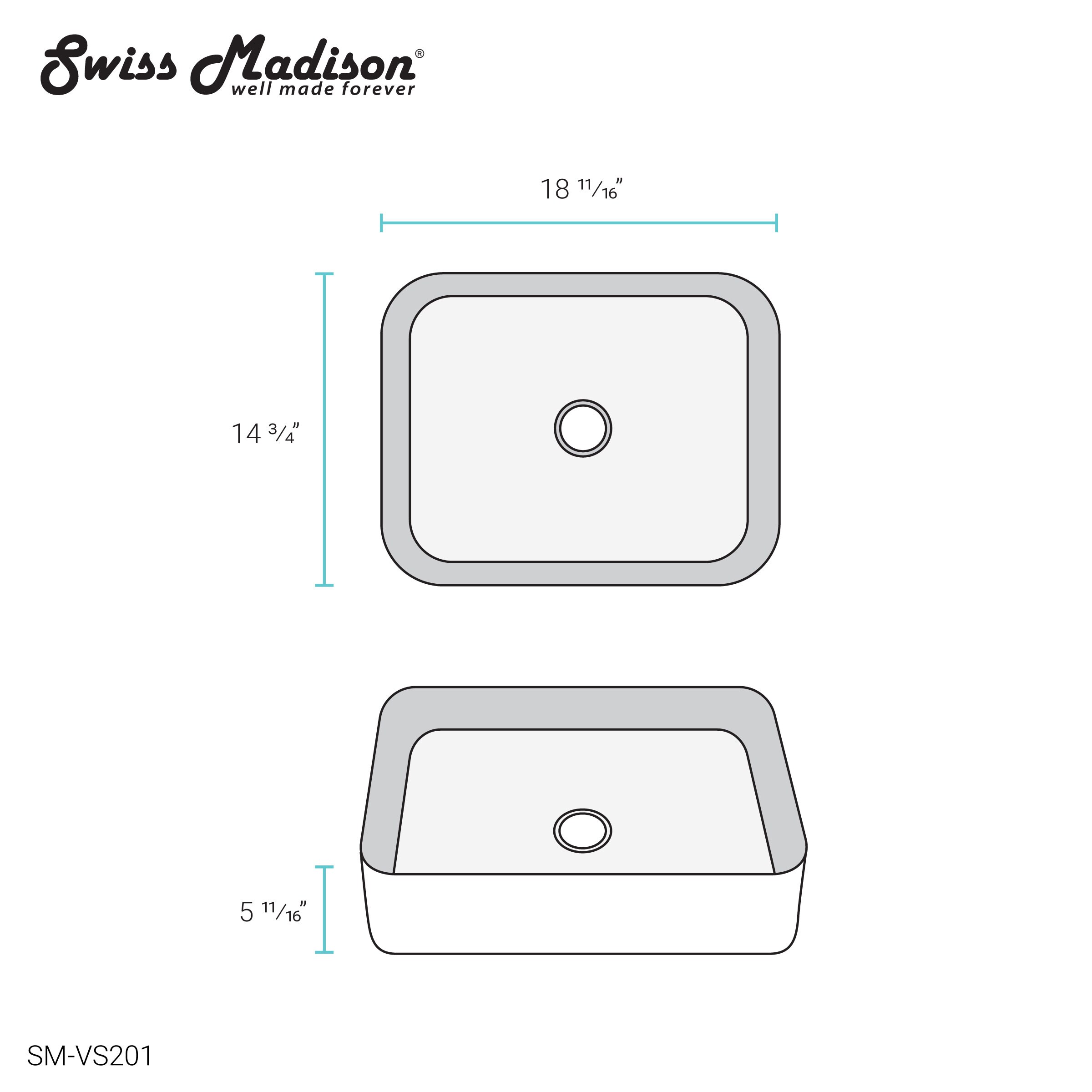Glossy White Ceramic Rectangular Above-Counter Vessel Sink