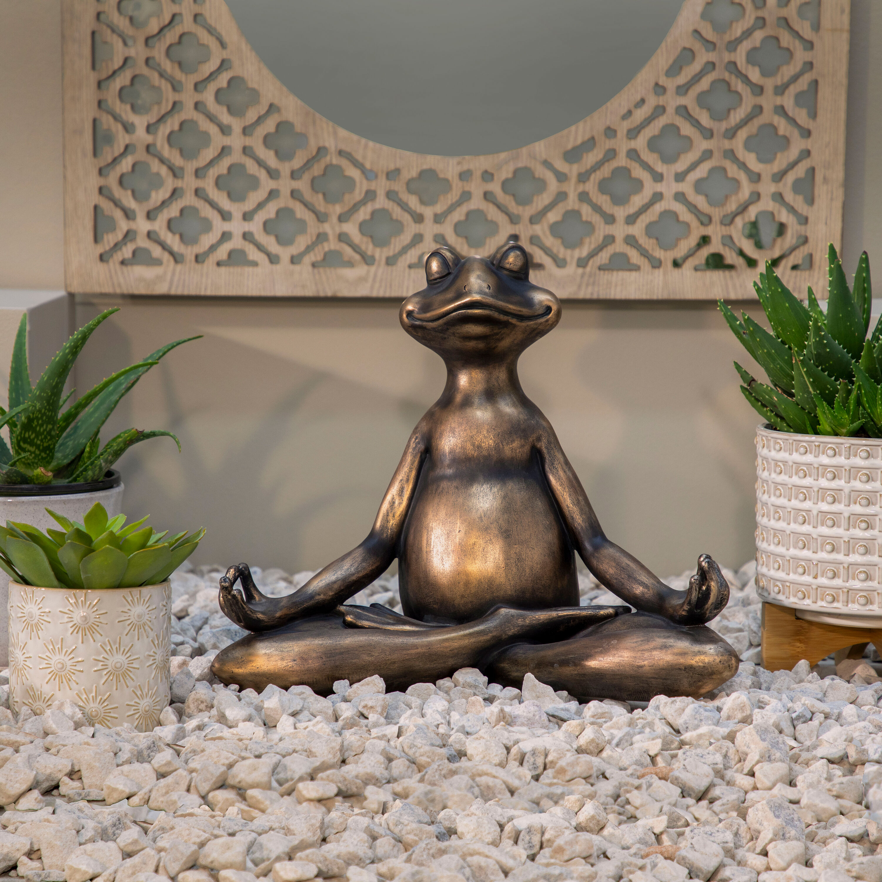 Sagebrook Home 13024-02 15.5-in H x 17.75-in W Bronze Animal Garden Statue