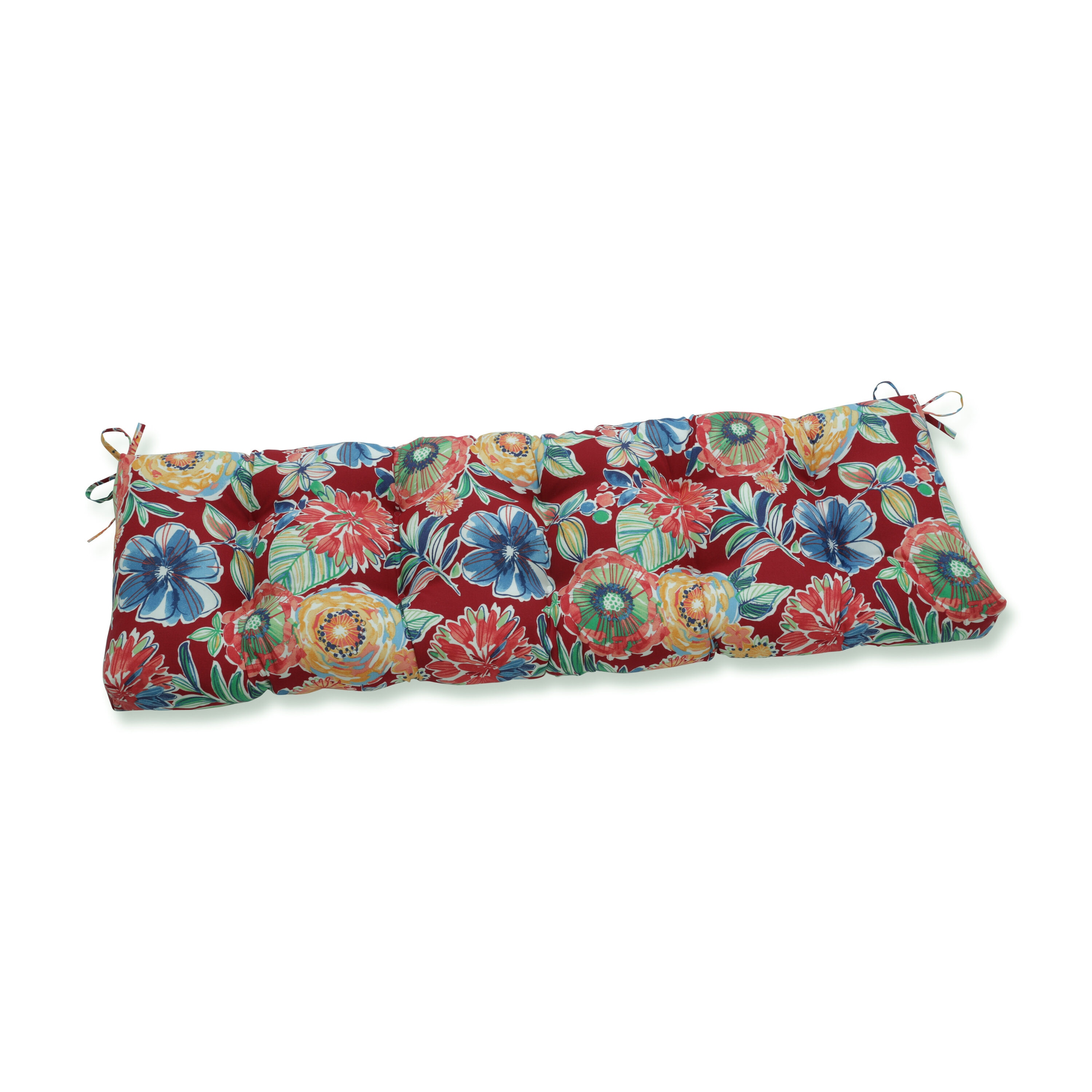 Pillow Perfect 658605 Colsen Berry 60-in x 18-in Red Patio Bench Cushion