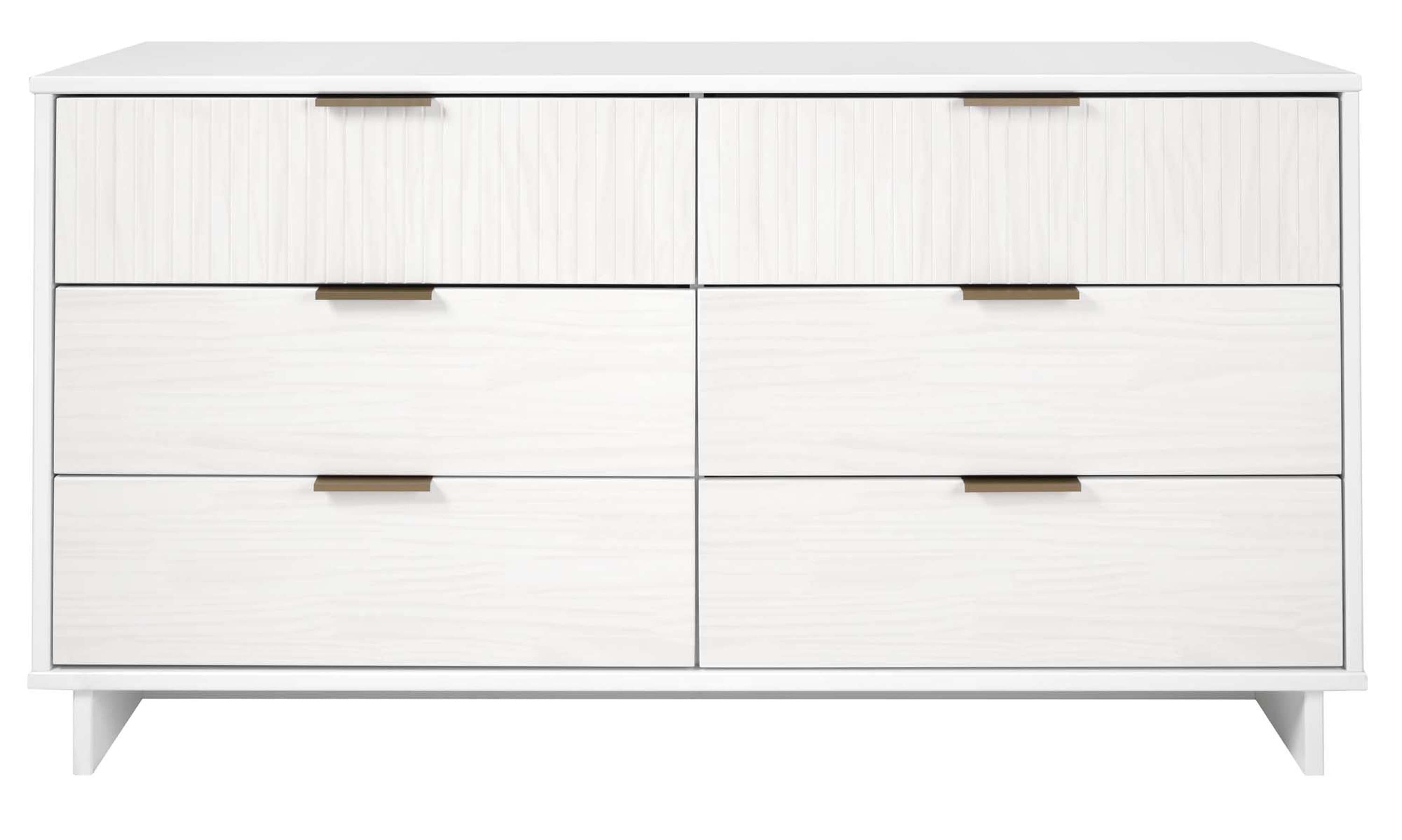 Granville White Double Wide Dresser with Soft Close Drawers