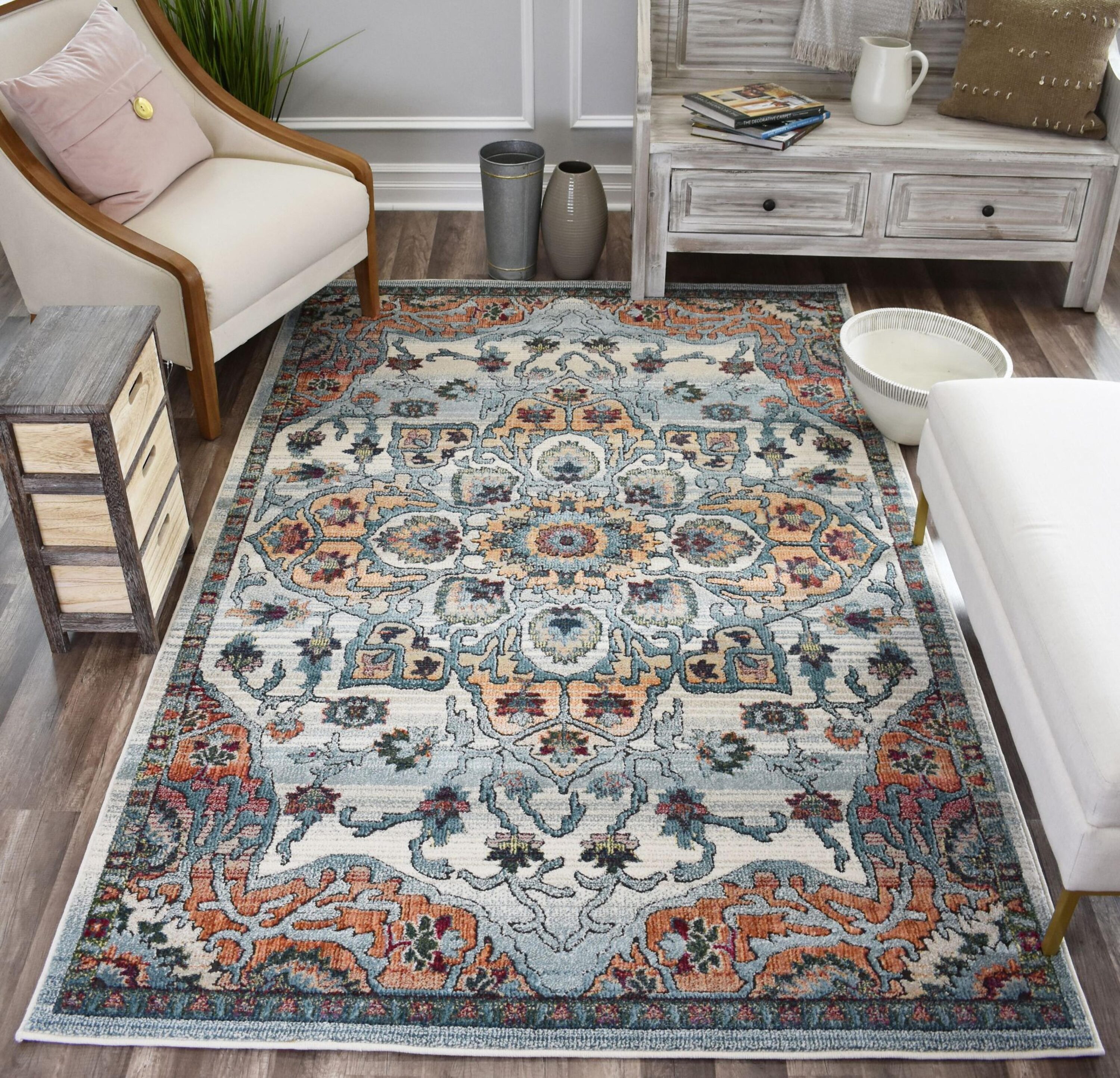 Rugs America 27856 Jarden 2 x 8 (ft) Loomed Polypropylene Polar Rectangular Indoor Medallion Vintage Area rug