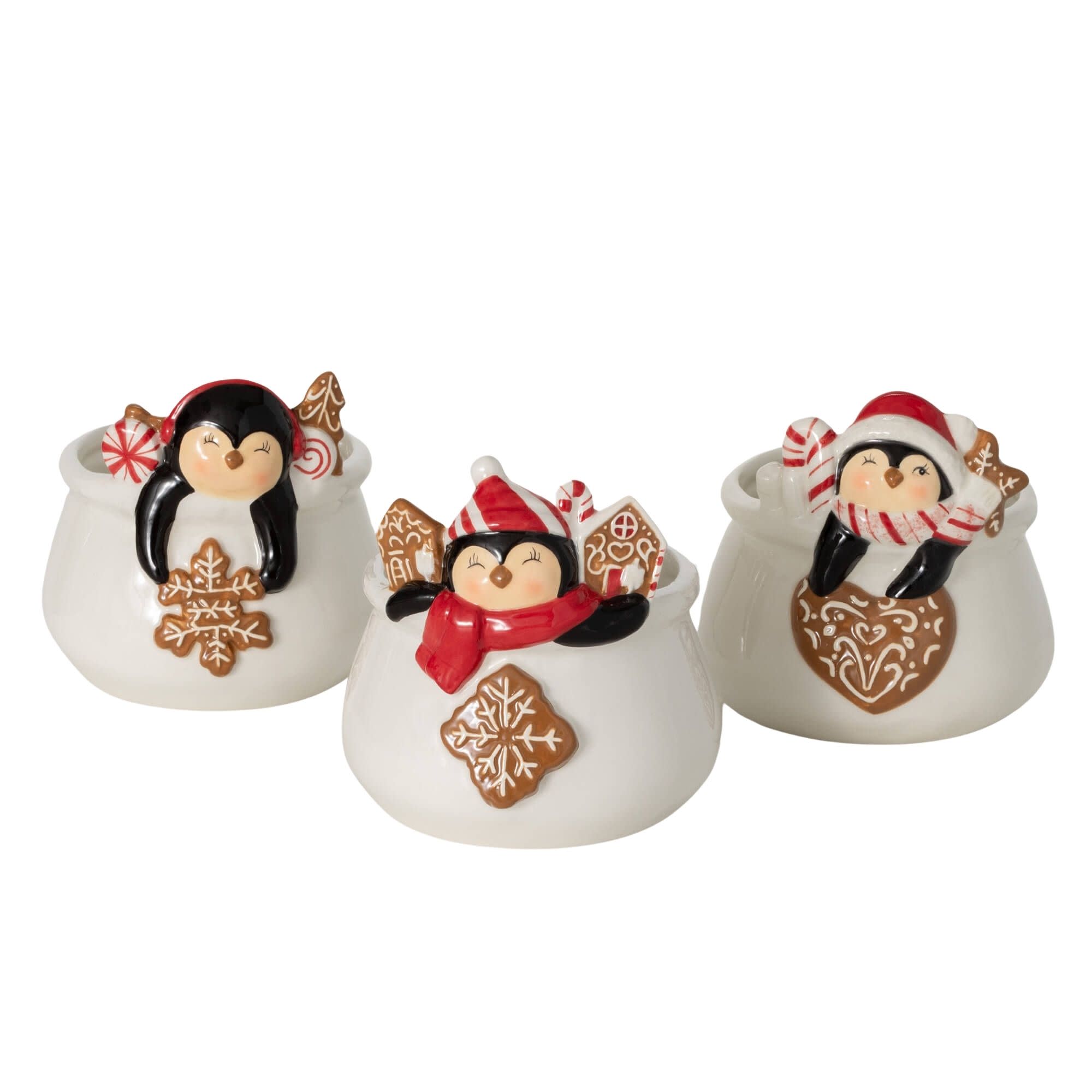 Sullivans CM3185 3 -Pack Round 5.0-in W Small White Ceramic Indoor Planter