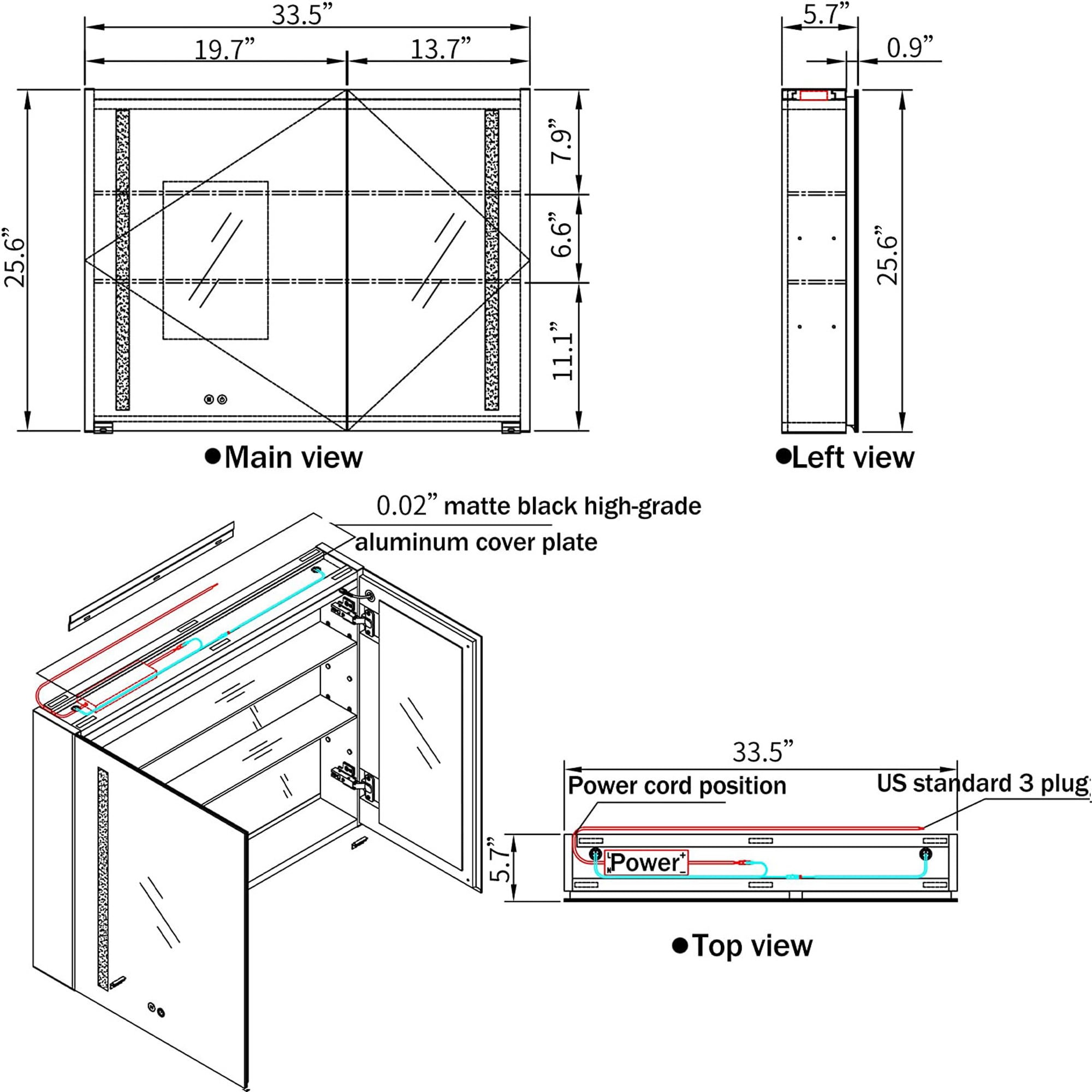 Gaierptone 34-in W x 26-in H Silver Polished Frameless Lighted Wall ...