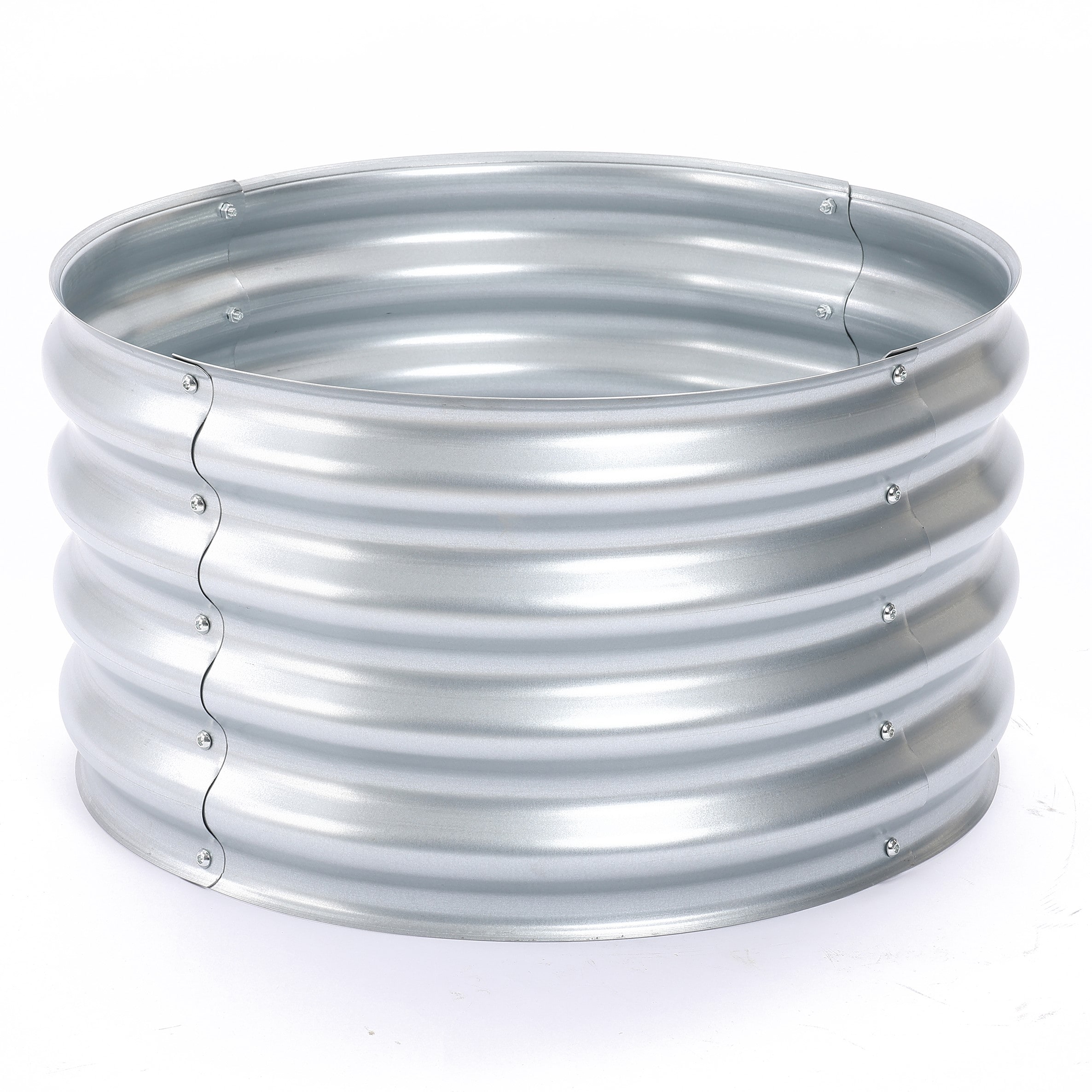 LuxenHome WHPL1664 23.75-in W x 23.75-in L x 13.25-in H Silver Galvanized Metal Raised Garden Bed