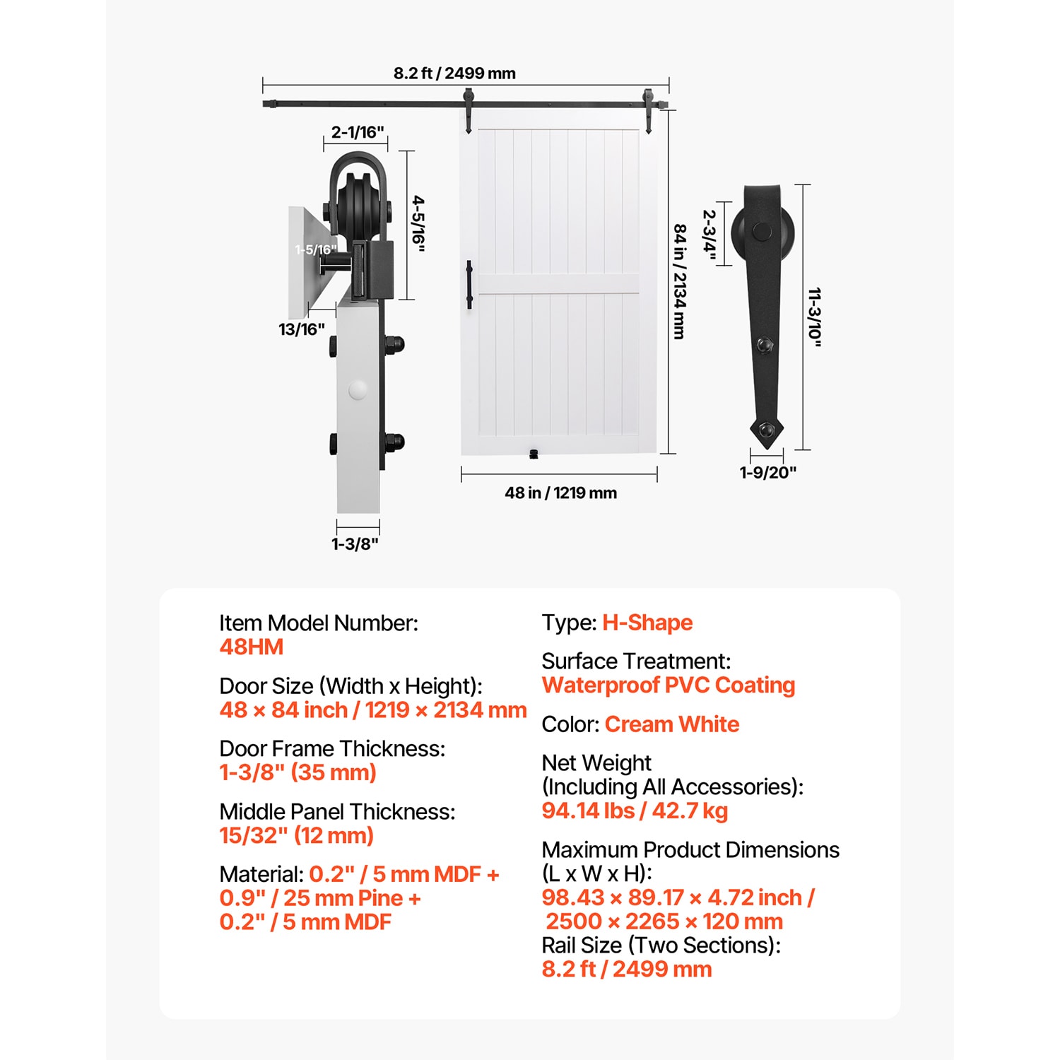 VEVOR SCGCMFHBHXTZ08169V0 Barn-Doors - View #7