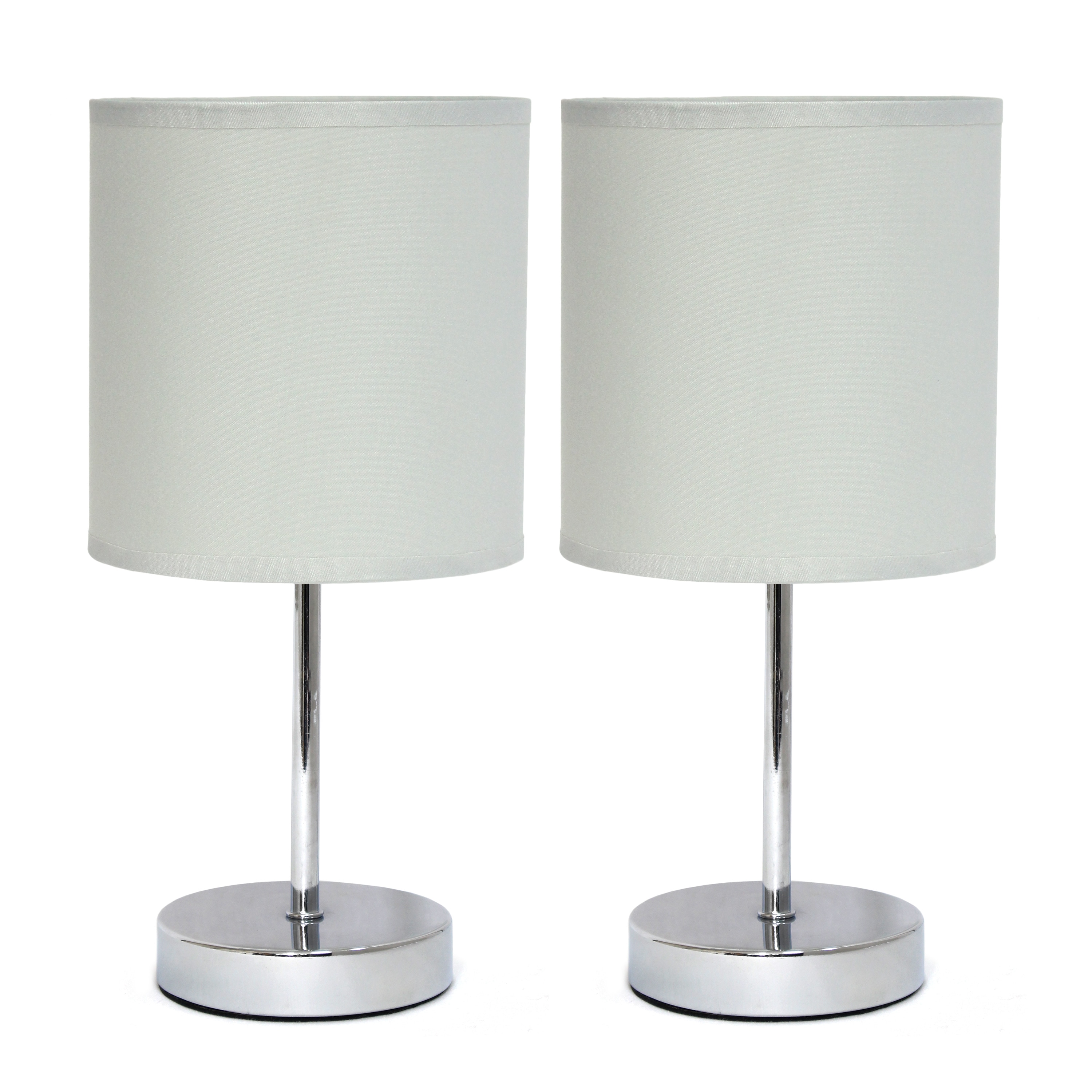 Simple Designs LT2007-SLT-2PK Traditional Candelabra base (E-12) Lamp Set with Gray Shades