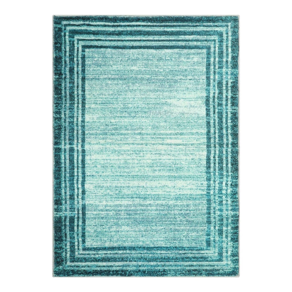 Lahome AR-DYR-066-G6 8 x 10 (ft) Green Loop Border Gradient Style Short Pile Velvet Rectangular Indoor Area Rug