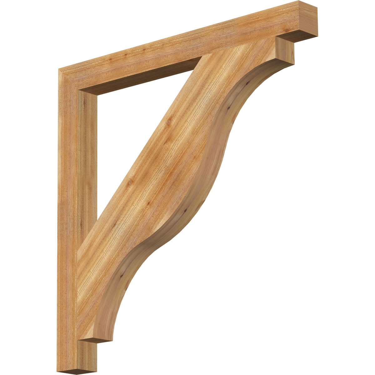Ekena Millwork BKT04X44X44FST05RWR Funston Block Rough Sawn 4-in x 44-in x 44-in Western red cedar Brown Wood Standard bracket