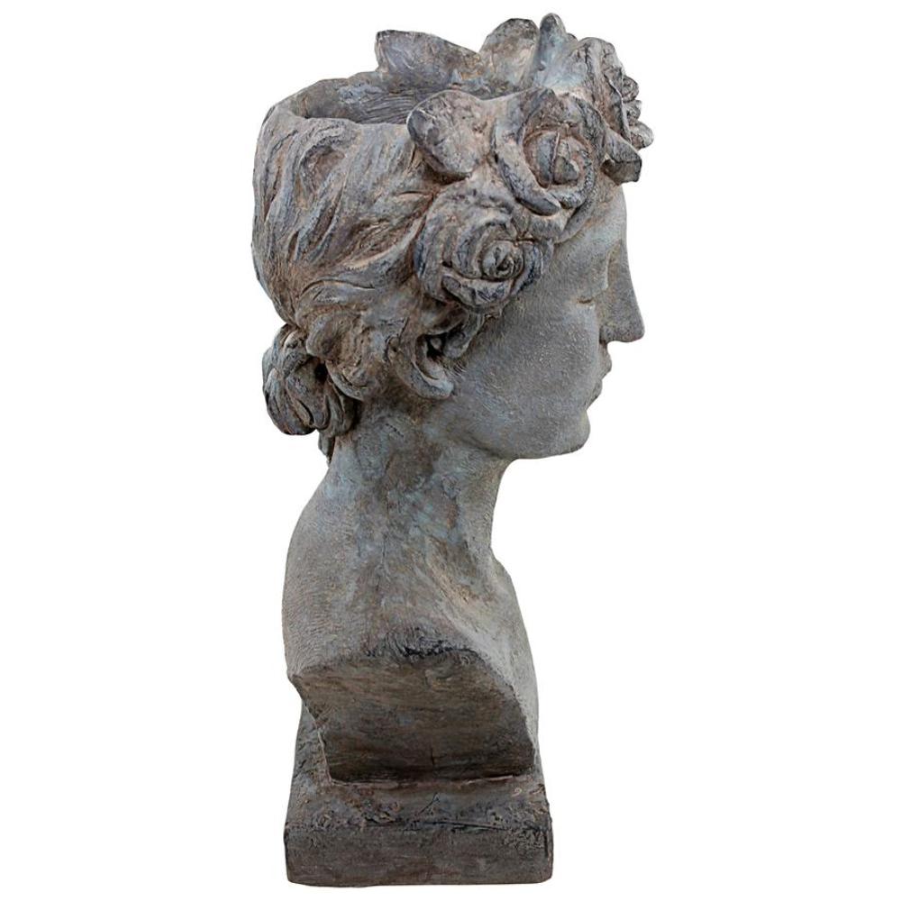 Gray Roman Goddess Resin Head Planter Statue
