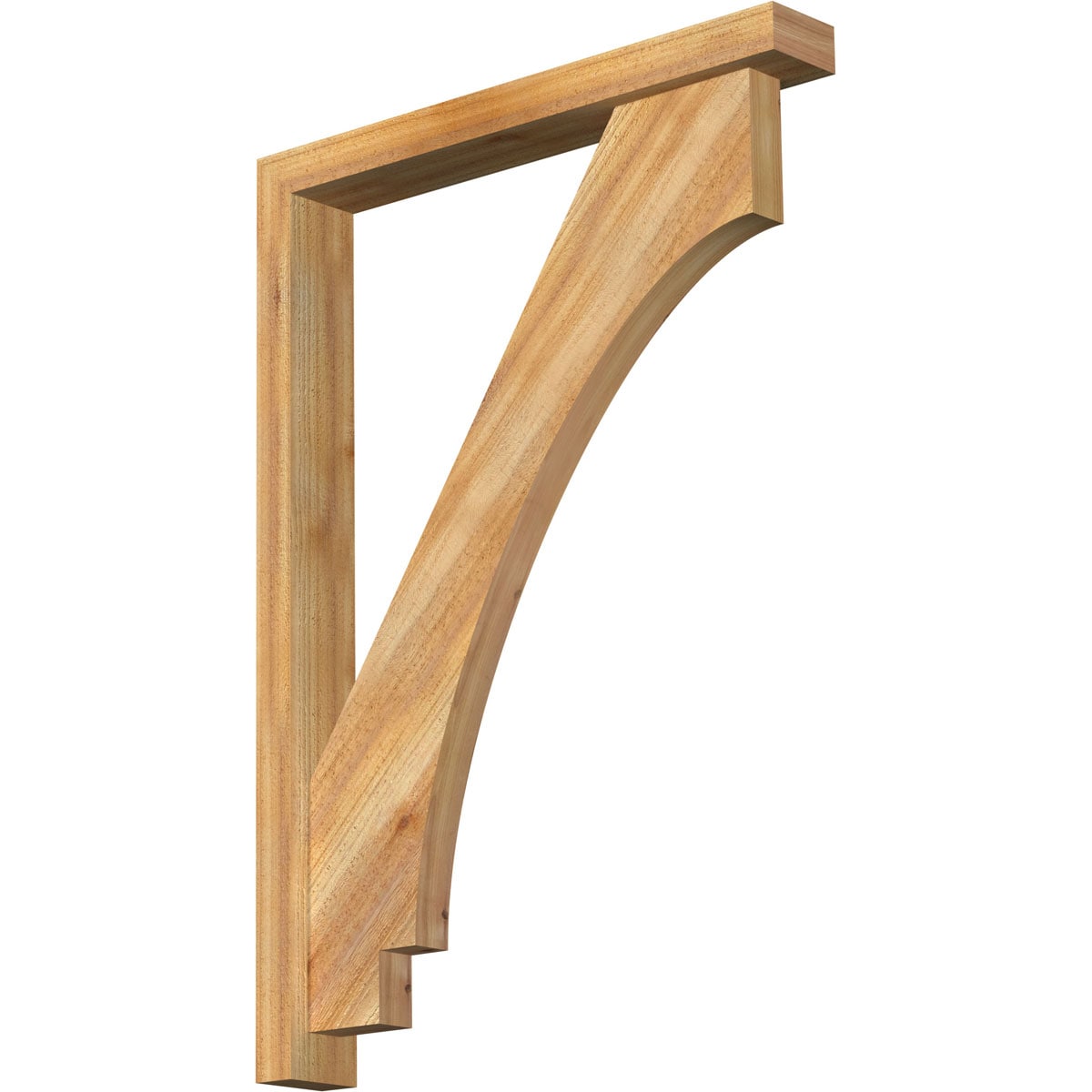 Ekena Millwork 1462631 Imperial Block Rough Sawn Bracket with Offset Brace 4-in x 28-in x 40-in Western red cedar Brown Wood Standard bracket