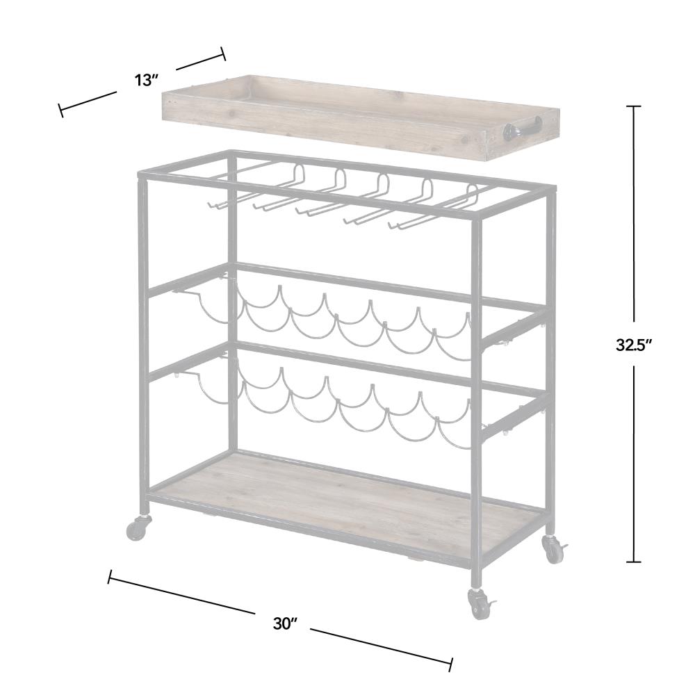 FirsTime 13-in x 30-in Black Rectangle Bar Cart at Lowes.com