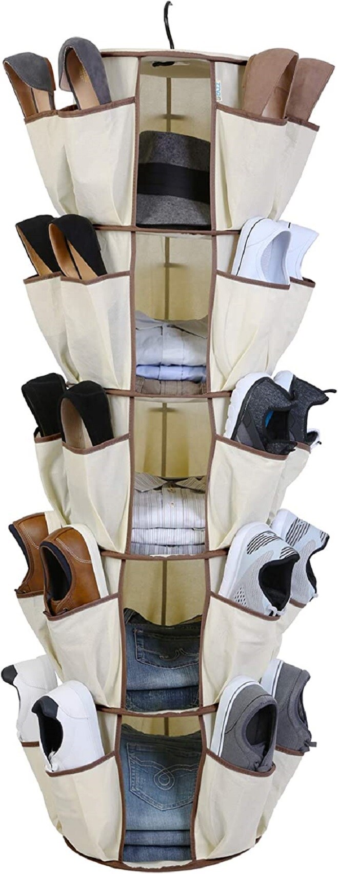 Smart Design 5204375 Beige Hanging closet organizer ( 13.2-Inches x 51.8-Inches x 13.2-Inches )