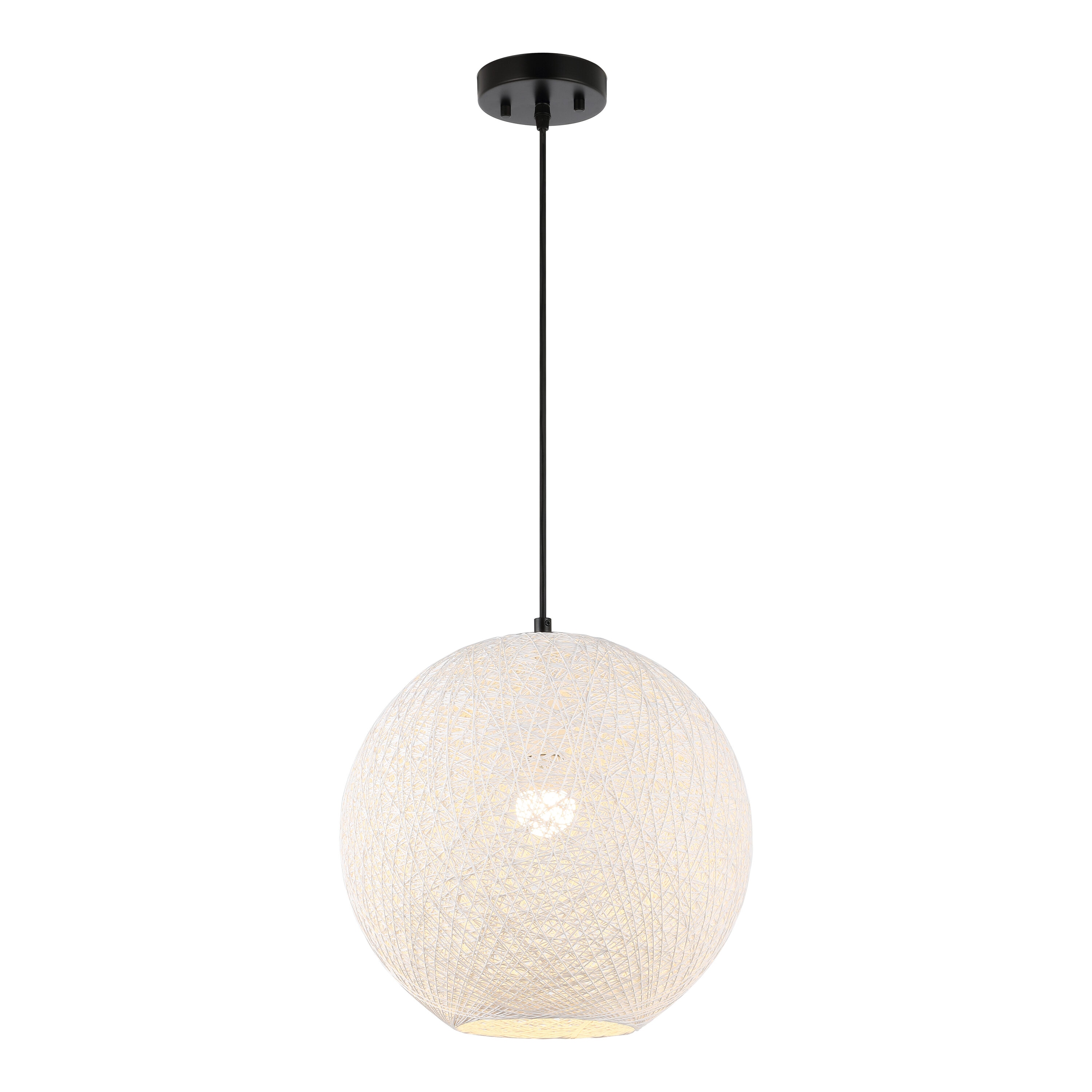 Lacey 16" White Bohemian Globe LED Pendant Light