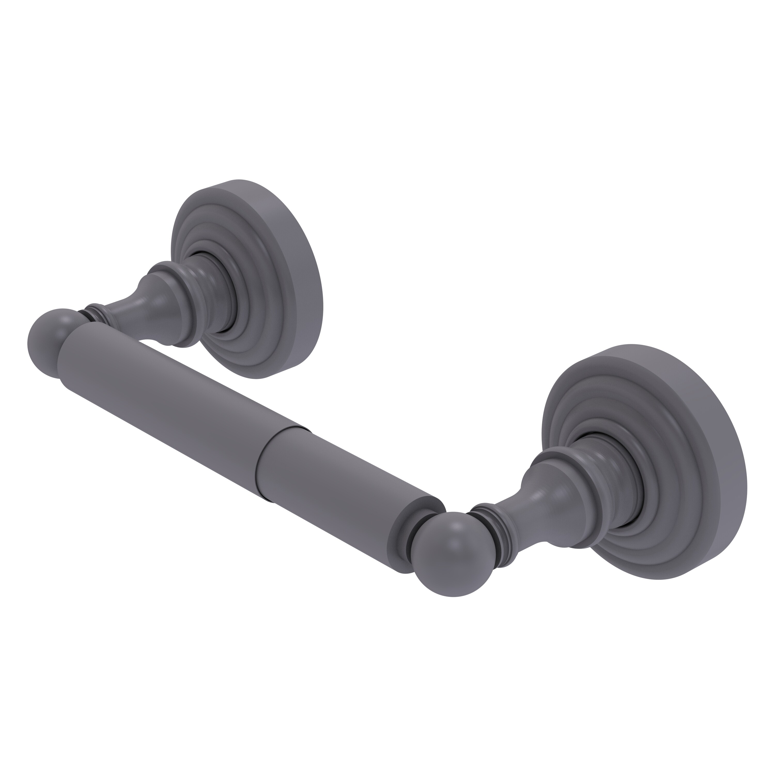 Allied Brass WP-24-GYM Waverly Place Matte Gray Wall mount Double post Toilet Paper Holder 1 -Rolls with Storage