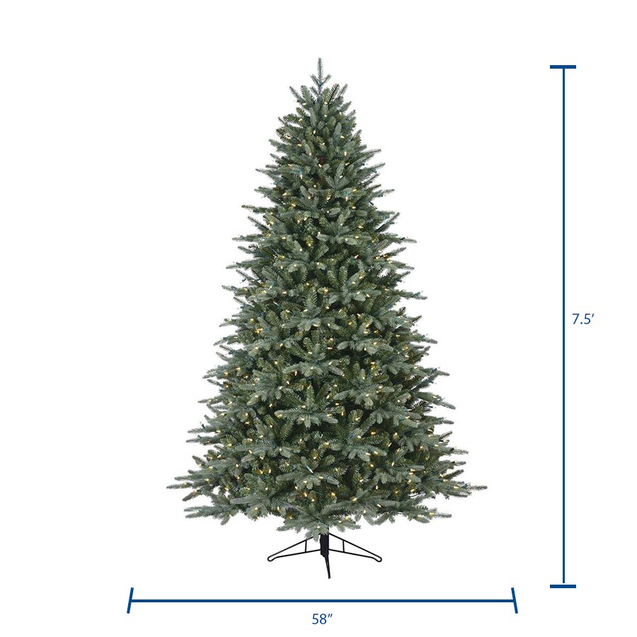 GE 7.5-ft Frasier Fir Pre-lit Artificial Christmas Tree with LED Lights ...