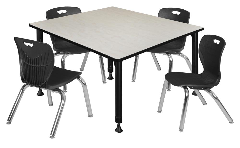 Regency TB4848PLAPBK45BK Classroom Tables Off-White 4-Person Training Table (48-in W x 34-in H)