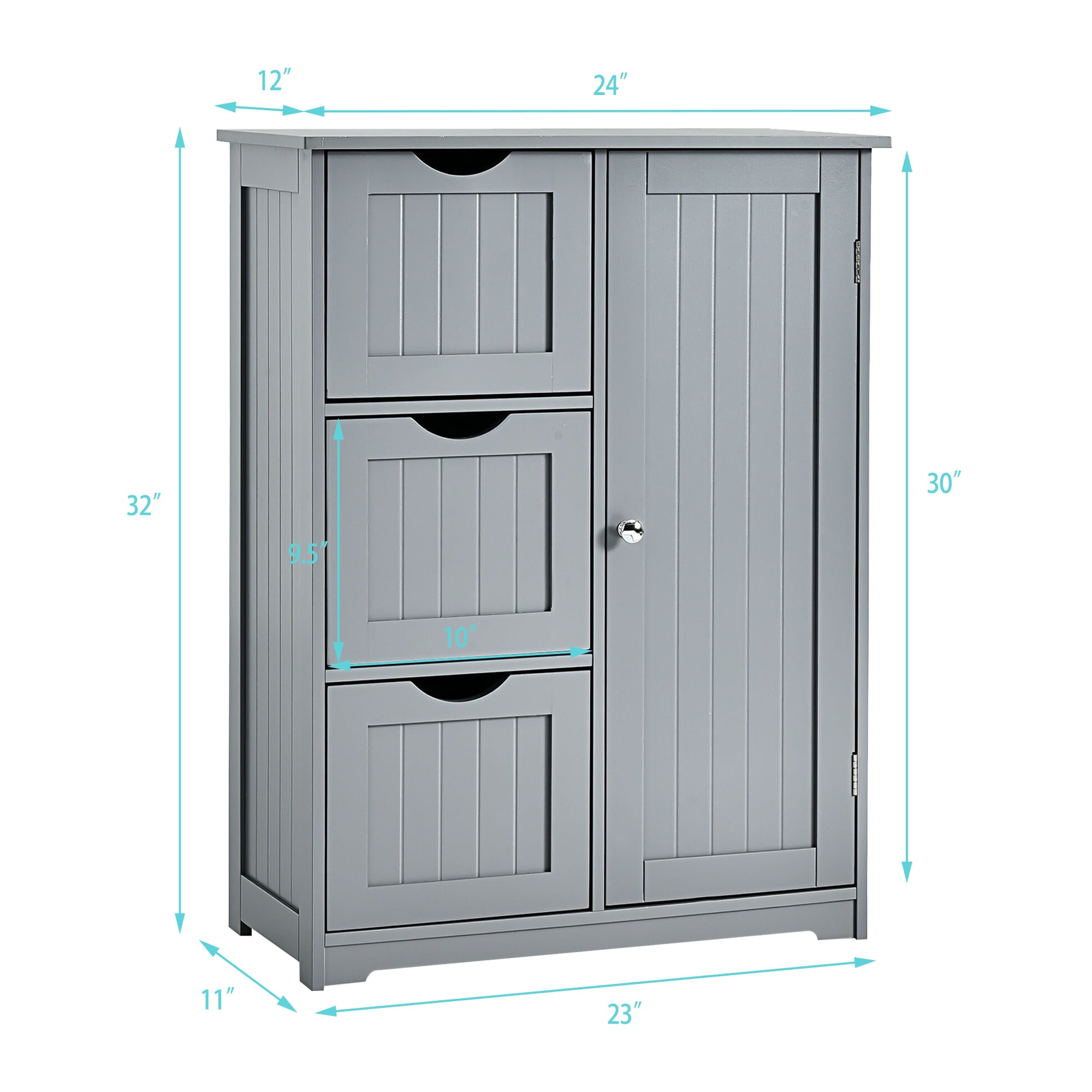 WELLFOR OUJ66236GR Linen-Cabinets - View #3