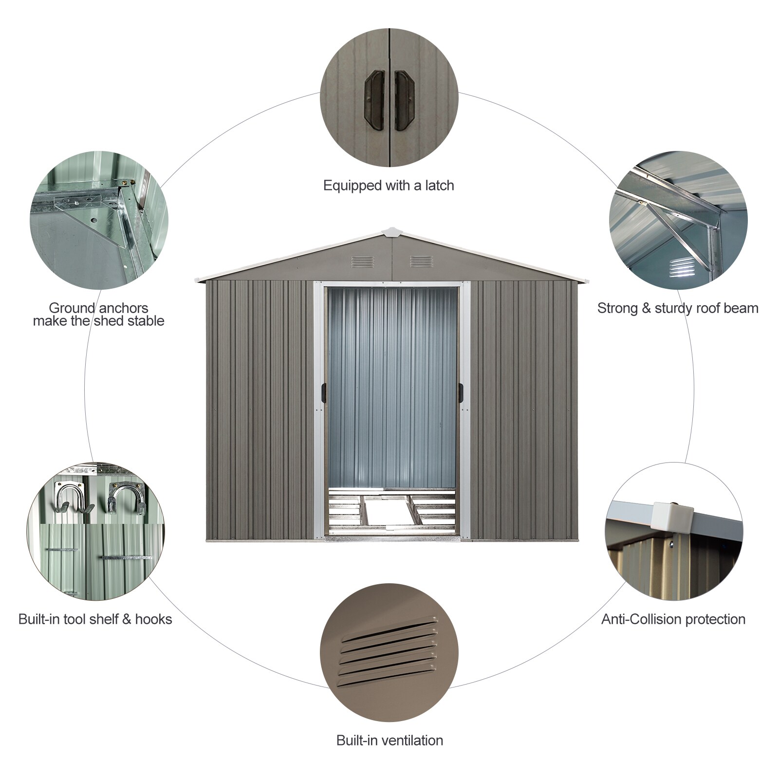 Kahomvis WWC-QP211-13 Metal-Storage-Buildings-Sheds - View #5