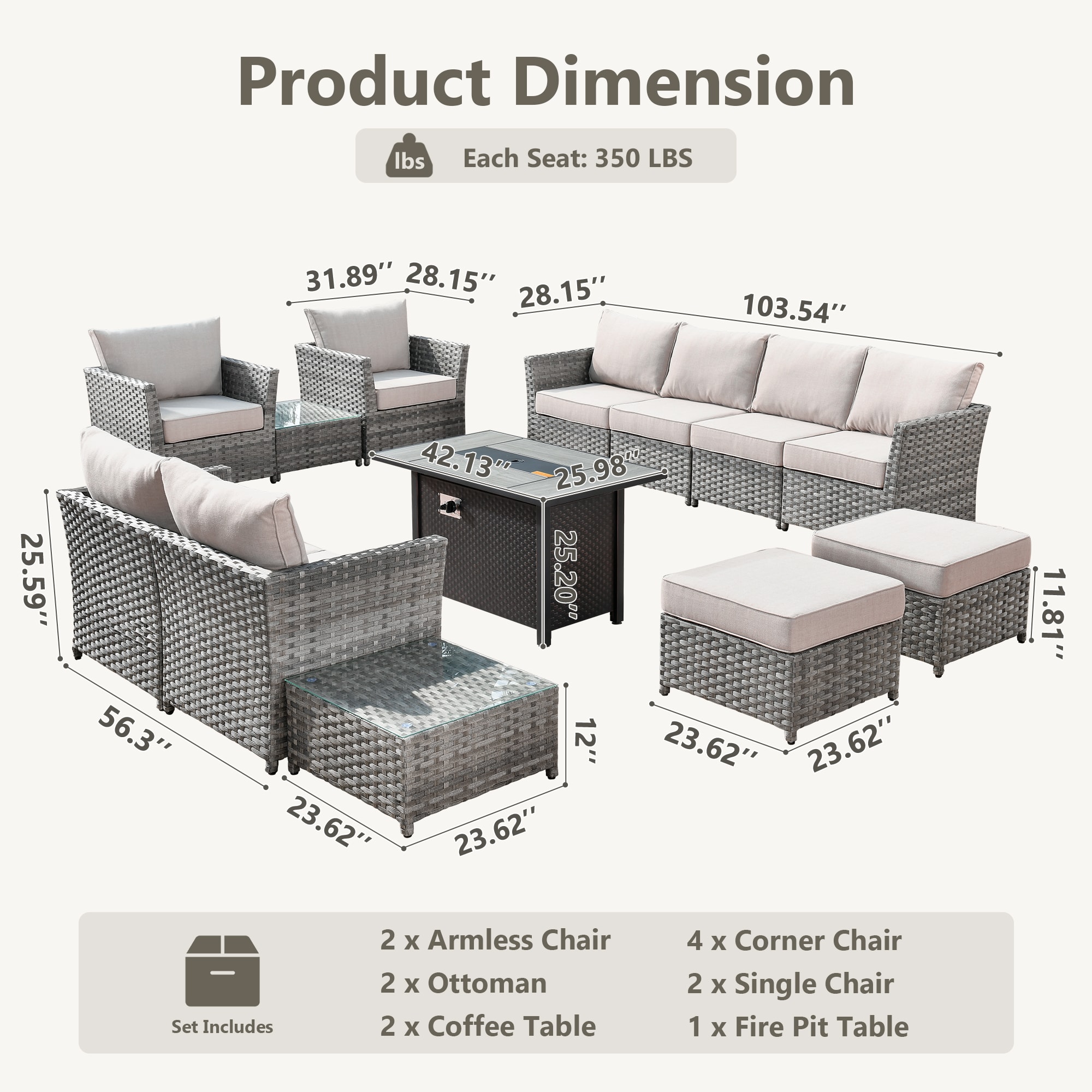 Pouuin SCFPBRS6012 Patio-Sofas-Daybeds - View #2