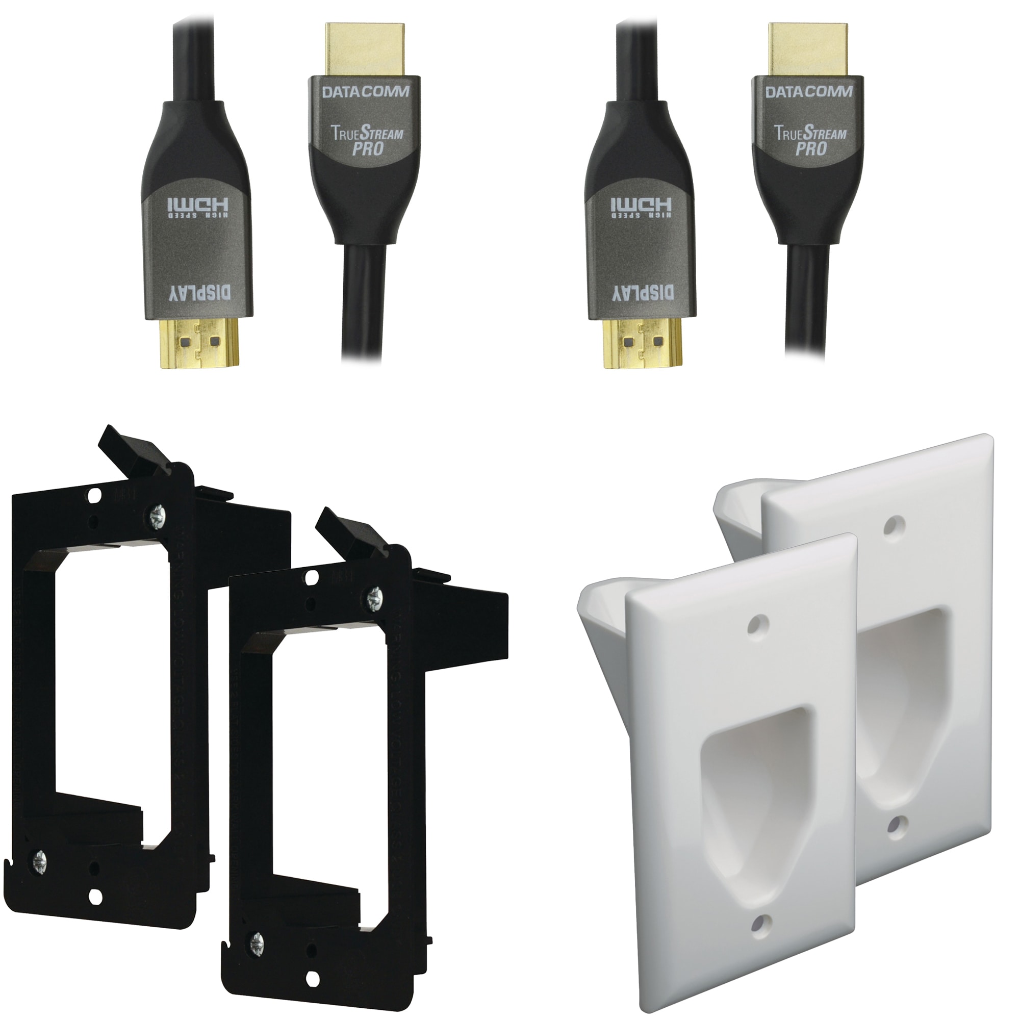 DataComm Electronics KITDCMWM6 1-Gang White Metal; Plastic Indoor Recessed Wall Plate (2-Pack)