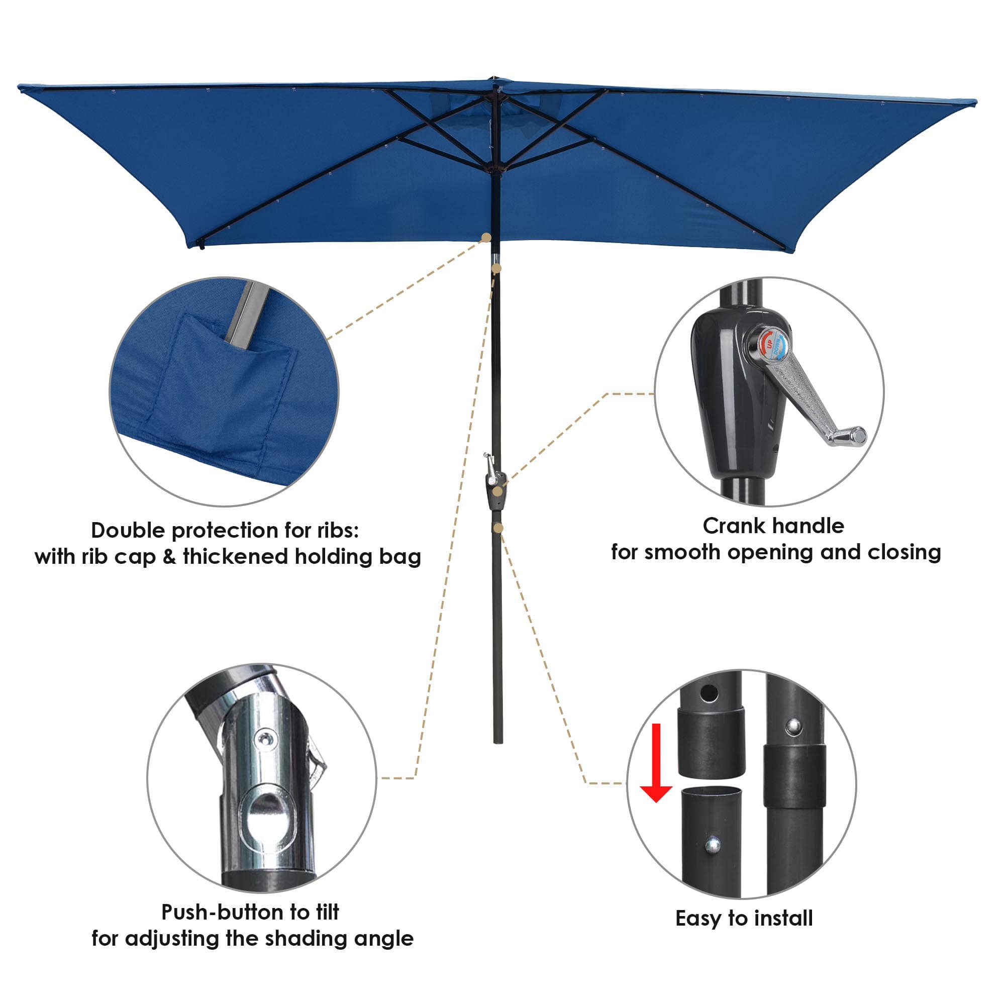 Yescom 07UMB011-10X6-NAV-LO Indoor-Umbrella-Stands - View #4