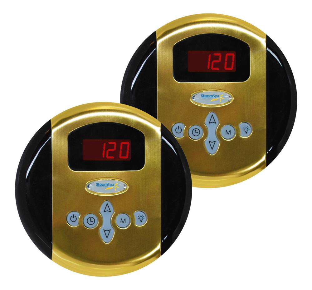 SteamSpa G-SC-2-75-PG Programmable Dual Control Panels In Polished Gold