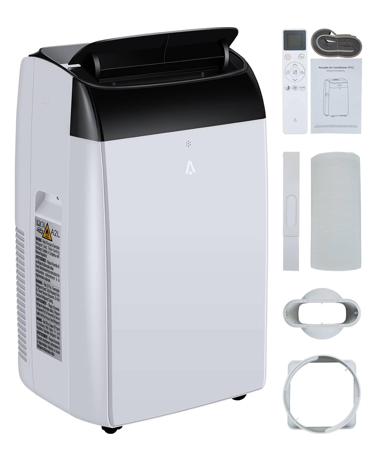 Qeetex LSHQQPHO-0XJ1J44A Portable Air Conditioner 8000 BTUs（12000BTU ASHRAE） Cools Up to 550 Sq Ft   3 In 1 Energy Efficient Cooling AC Unit with Remote Control  Quiet Sleep Mode  24H Timer  Includes Window Kit  Black