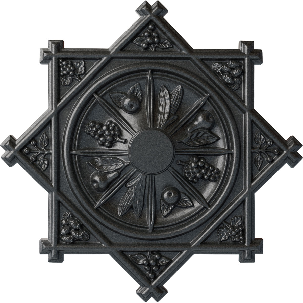 Ekena Millwork CM38ANPES Antilles 38.25-in W x 38.25-in L Painted Pewter Polyurethane Whole Ceiling Medallion