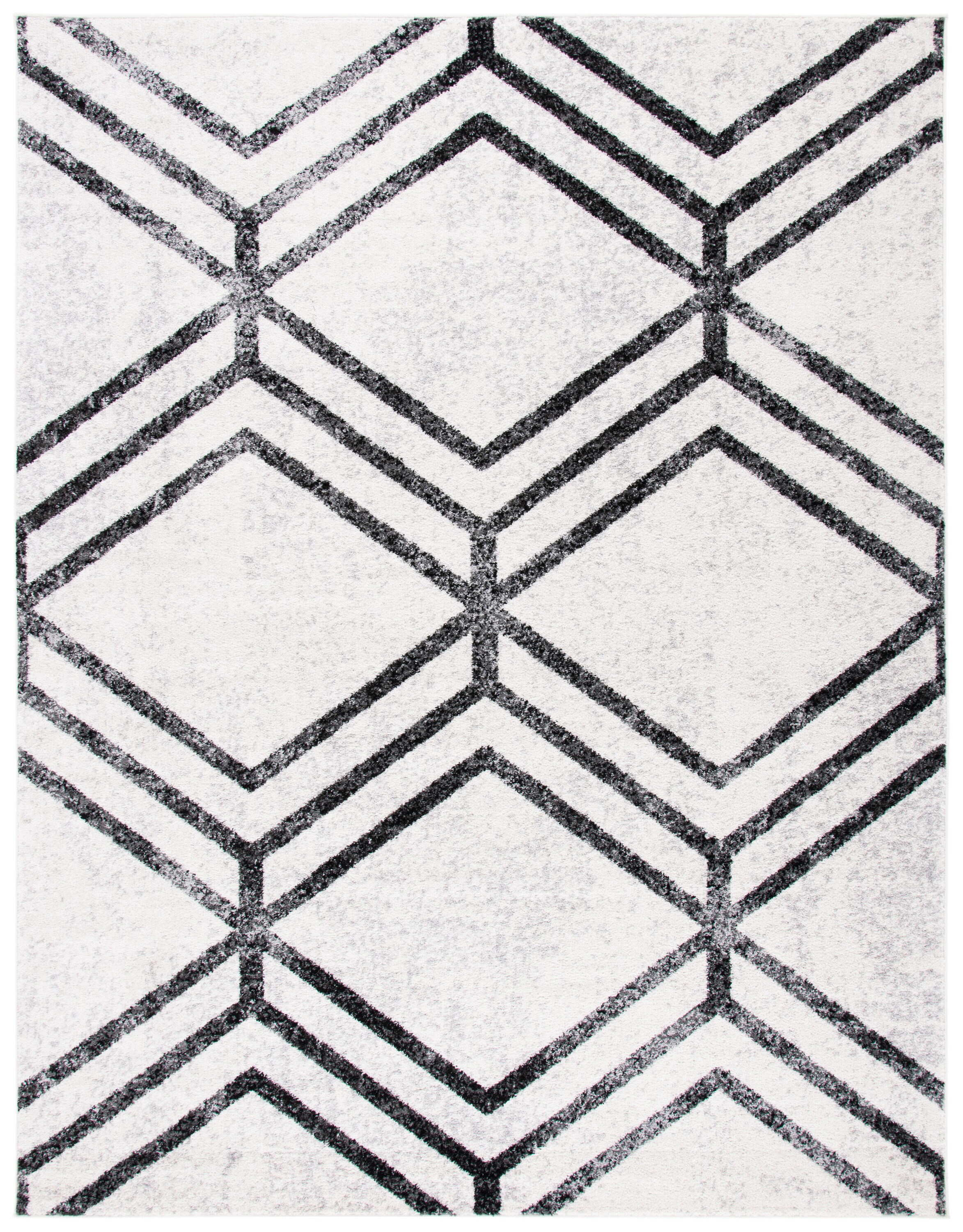 Safavieh ADR253B-8 Adirondack 8 x 10 (ft) Loomed Polypropylene Ivory/Charcoal Rectangular Indoor Geometric Bohemian/Eclectic Area rug