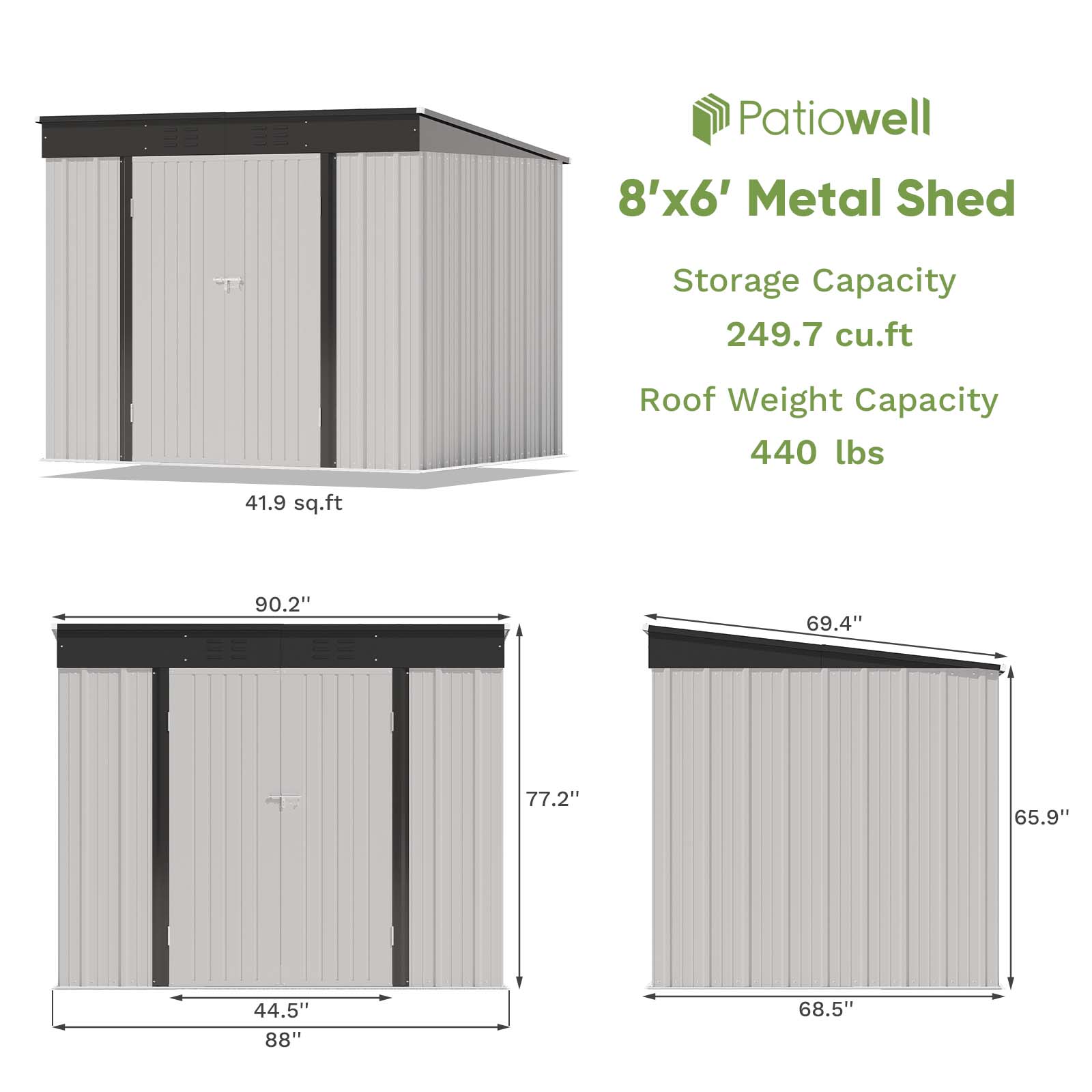 Patiowell WES-PS23-0288A-2 Metal-Storage-Buildings-Sheds - View #8
