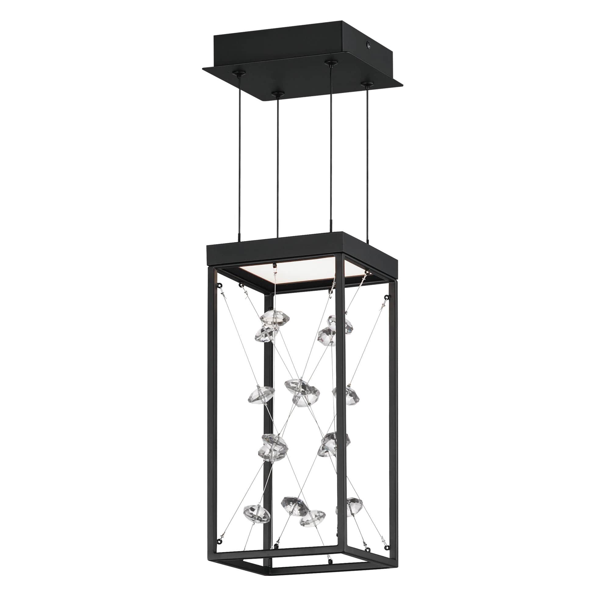 ET2 A-ET2-E21251-20BK Entanglement 1 - Light Black Modern - LED Crystal And Steel Pendant Light