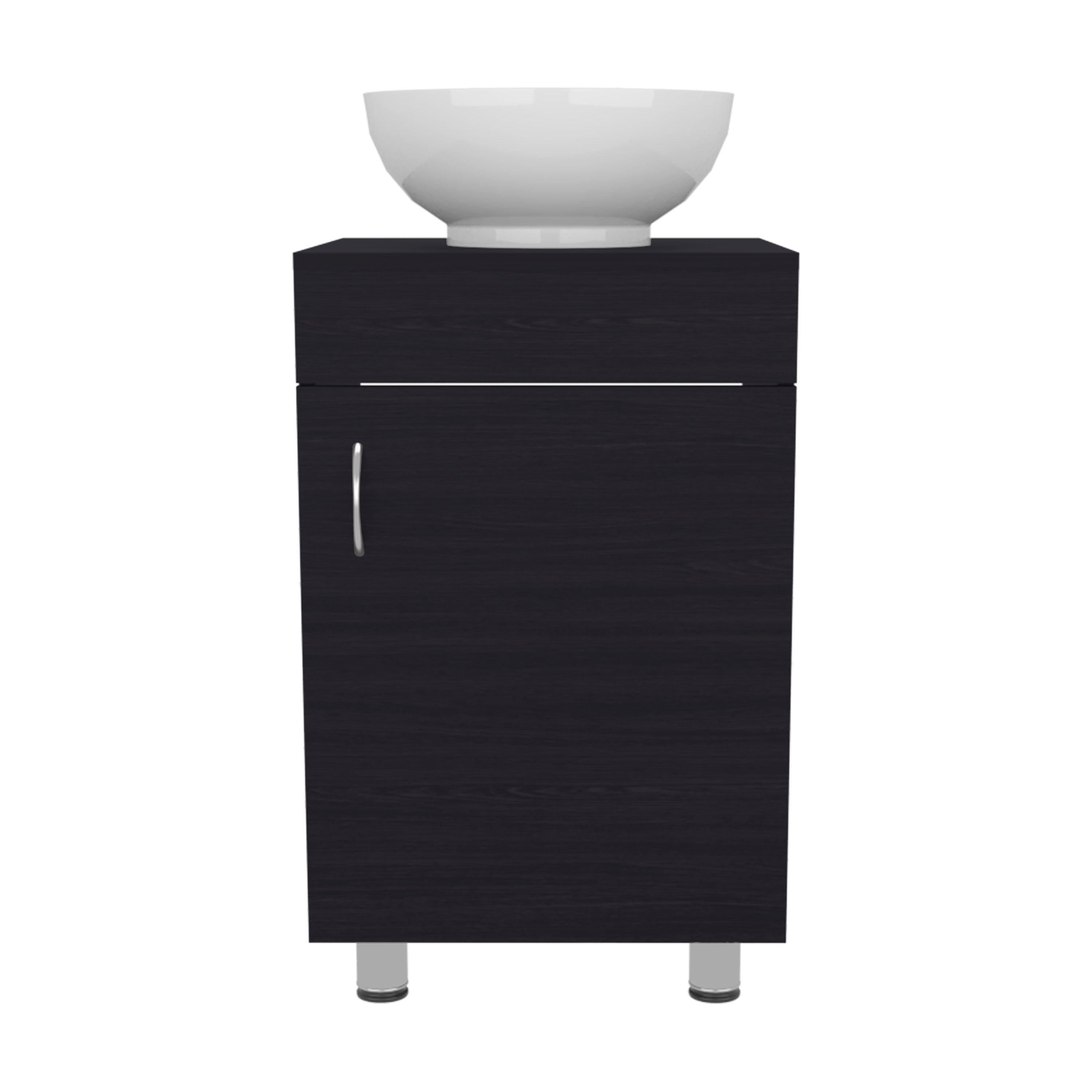 Vanityfus Bathroom Vanity with Sink Ceramic White Vessel Sink Freestanding Bathroom Vanity 1 Door