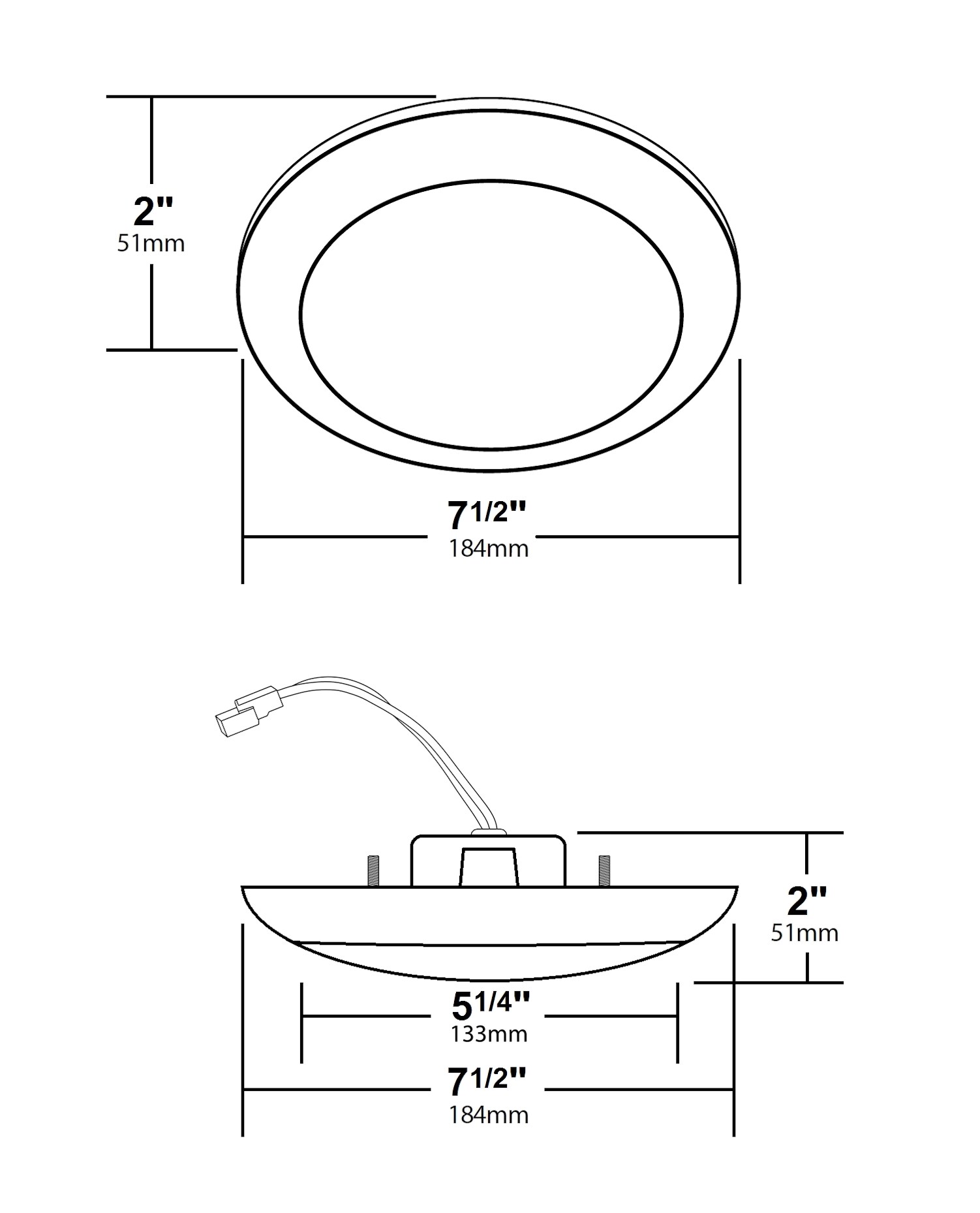 White Aluminum 7.25" Round LED Surface Mount Downlight