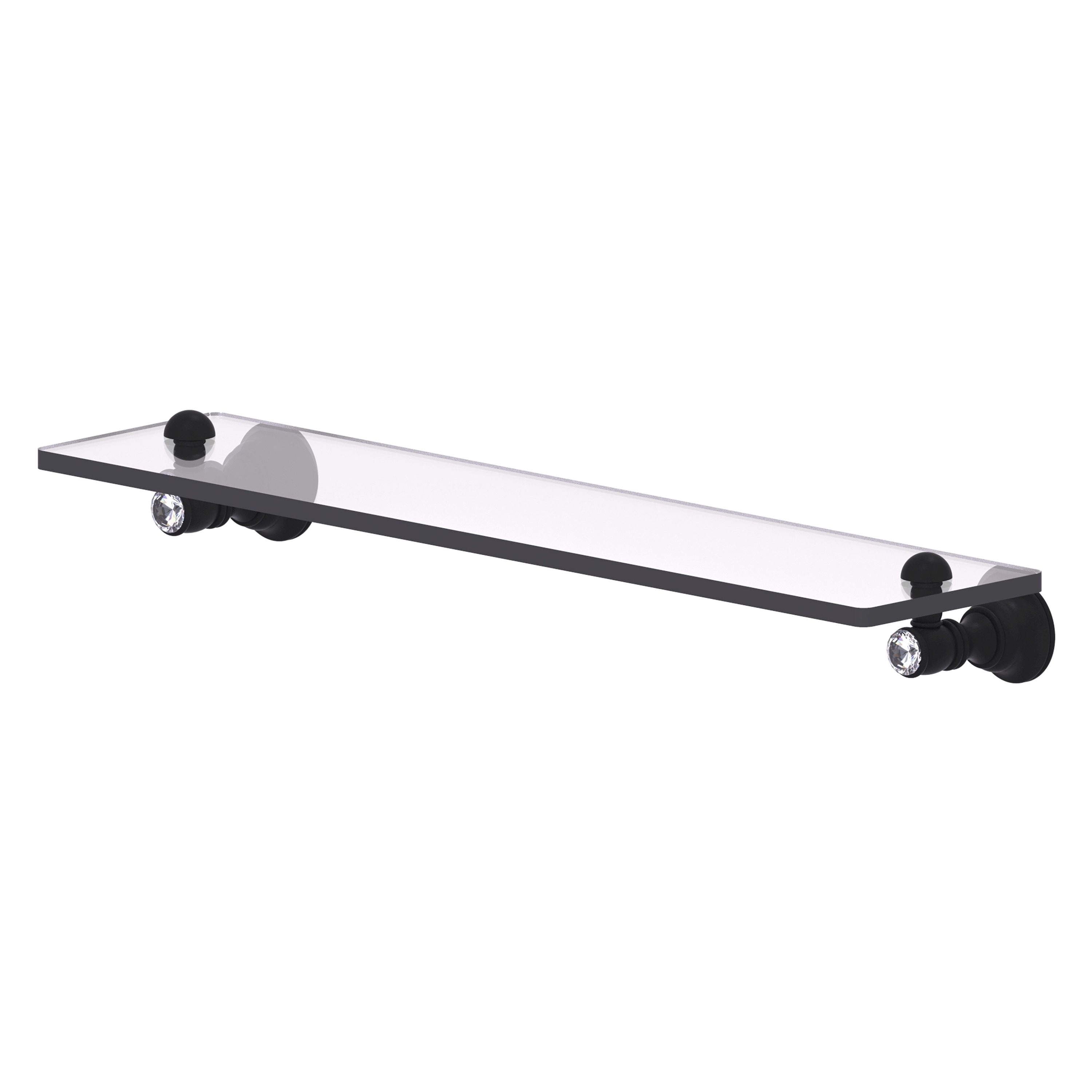 Allied Brass CC-1-22-BKM Carolina Crystal Matte Black Wall mount Bathroom Shelf ( 22-in x 2.4-in x 5-in )