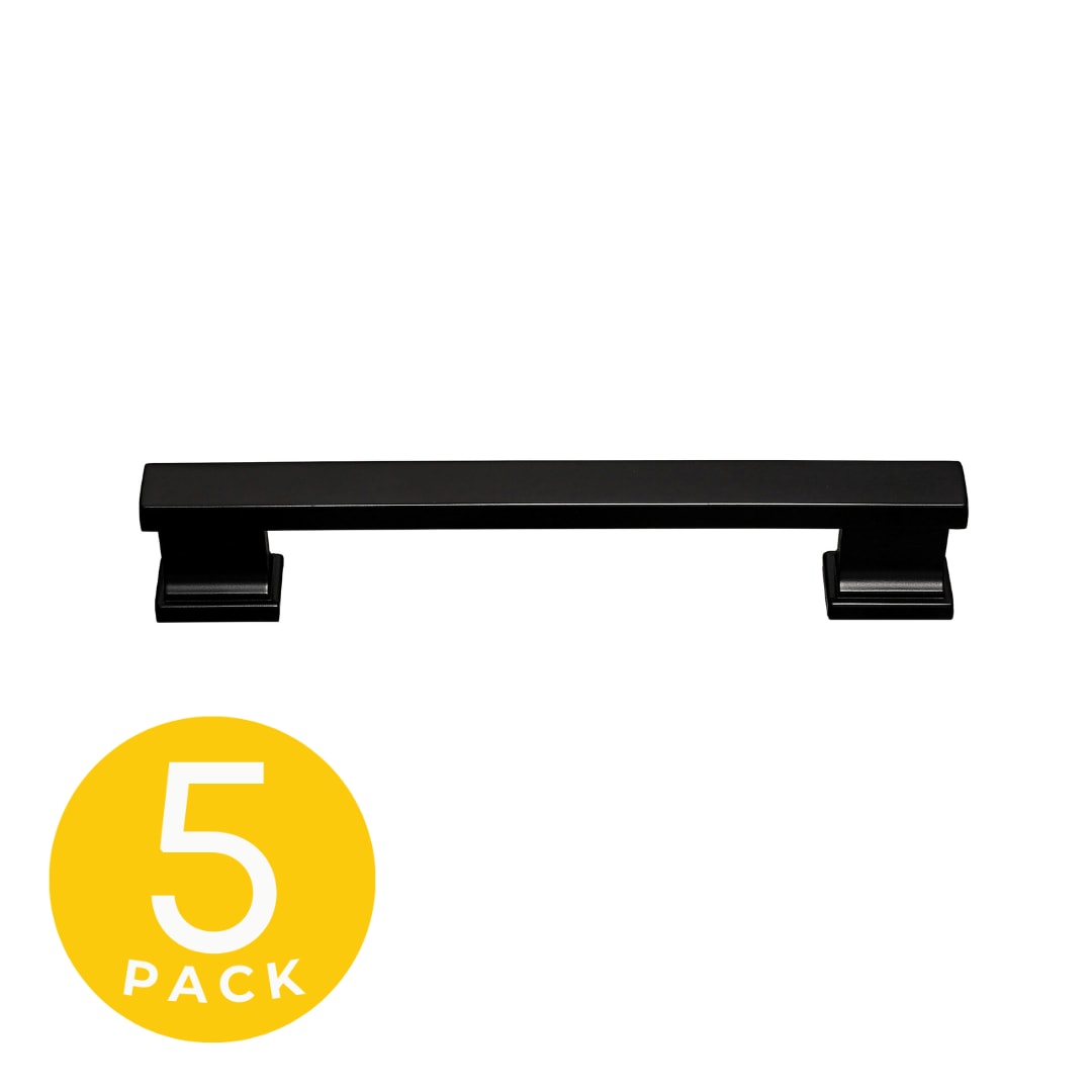 Sapphire SP-2891-128-BK-5 Hexa 5-in , 128mm Center to Center Black Rectangular Bar For Use on Appliances Drawer Pulls 5 -Pack