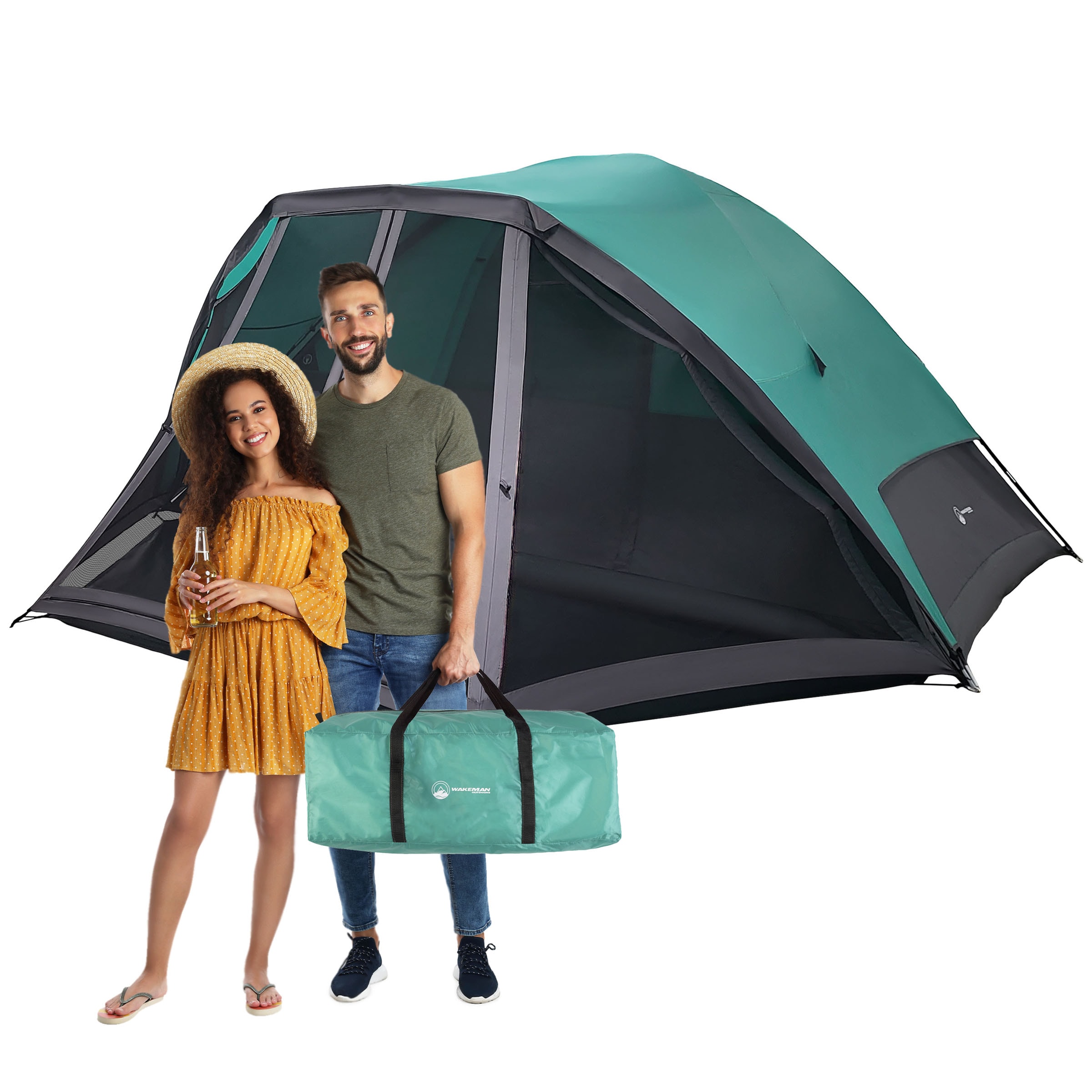 Wakeman 75-CMP1120 Camping Tents Polyester 6 -Person Tent